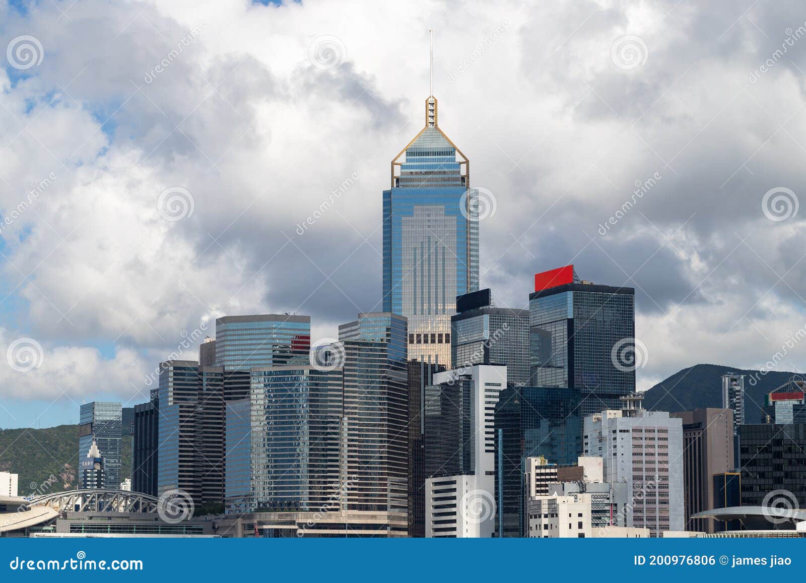 Day View of Modern Hong Kong Skyline in Wan Chai, Hong Kong As Seen