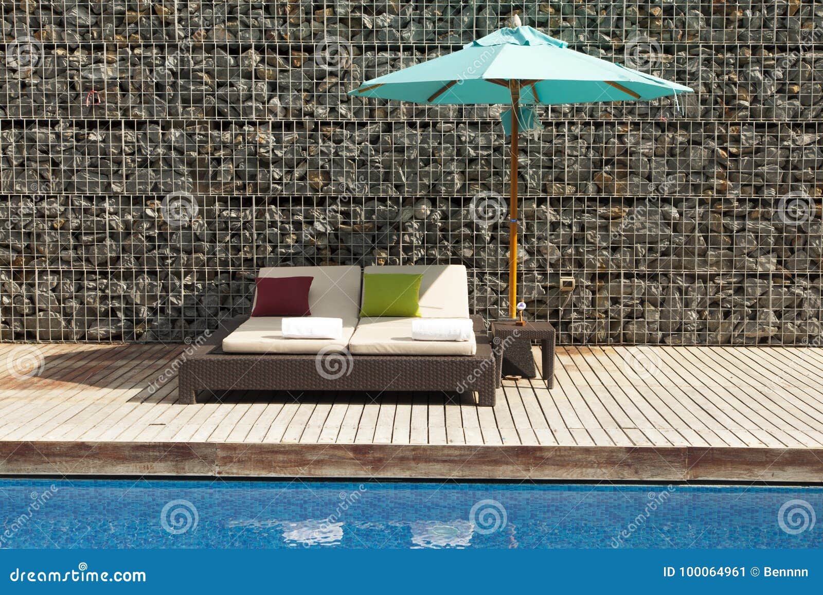 Daybed by the pool stock image. Image of beauty, horizontal 100064961