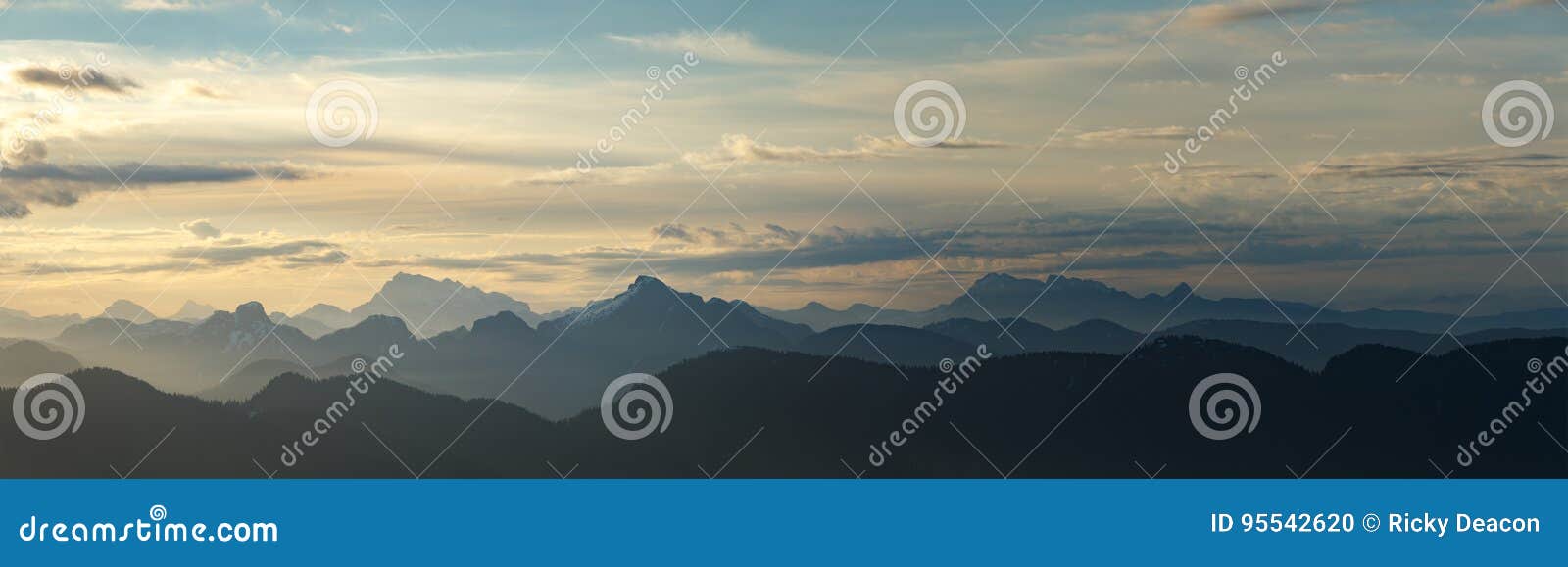 daybreak over mountains panorama