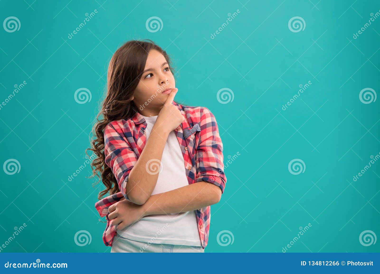 Daydreaming Concept. Kid Thoughtful Face Make Decision. Child Cute Curly Hair Thinking. Hard Decision for Her Stock Photo - Image of dreamy, background: 134812266 Daydreaming Concept. Kid Thoughtful Face Make Decision. Child Cute Curly Hair Thinking. Hard Decision for Her Stock Photo - Image of dreamy, background: 134812266