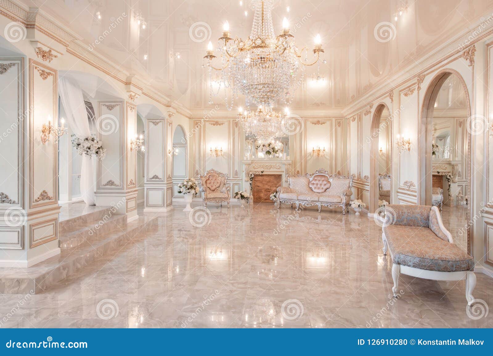 Daylight in the Interior and Light of Electric Lamps. Morning in
