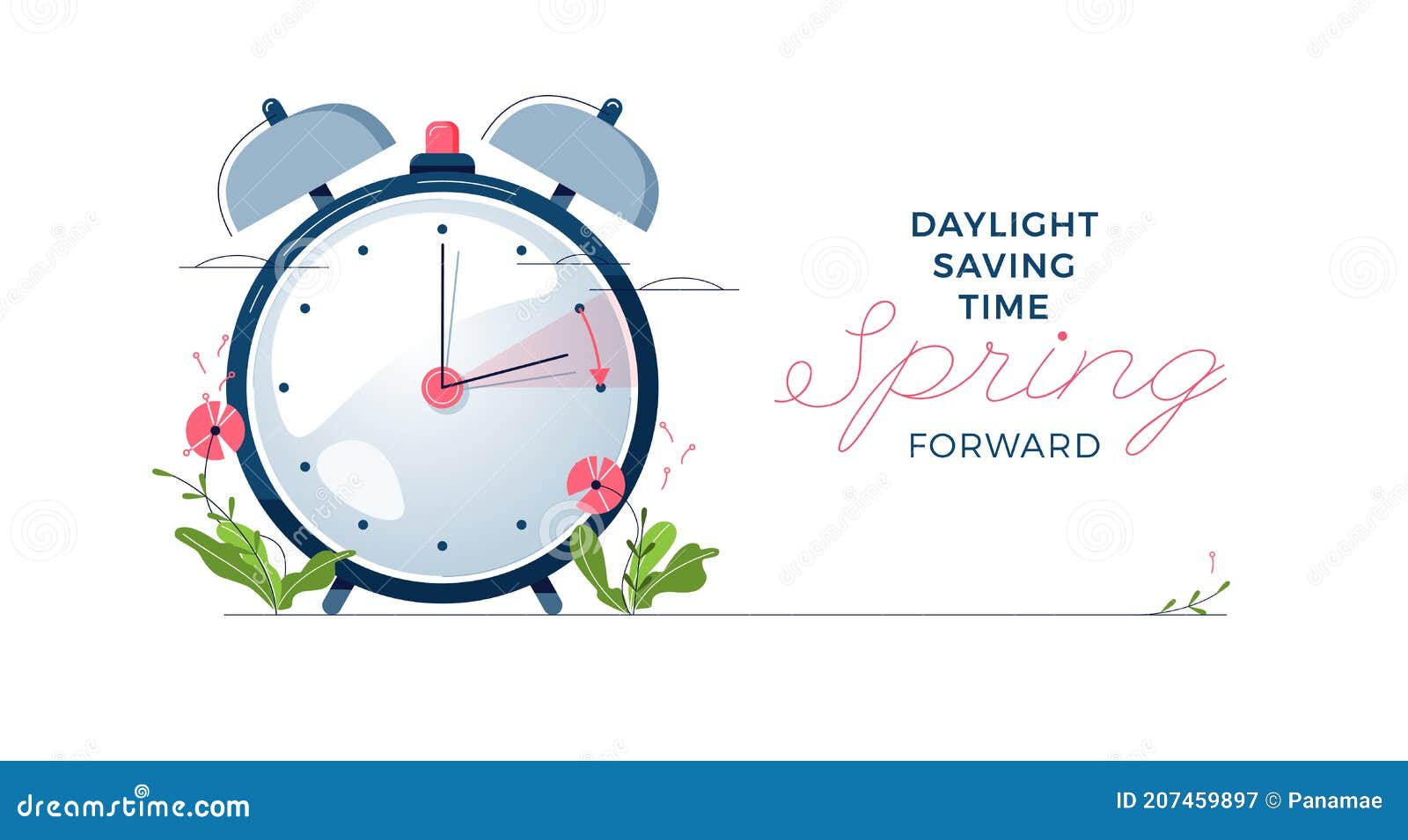 Spring forward. Clock showing daylight saving time. Summer time vector  concept. Clock time, change dst on watch illustration Stock Vector Image &  Art - Alamy