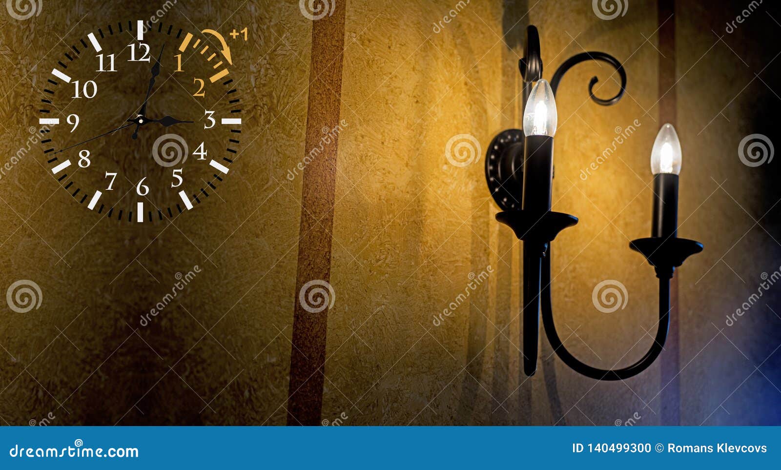 Daylight Saving Time. DST. Wall Clock Going To Winter Time Stock Photo