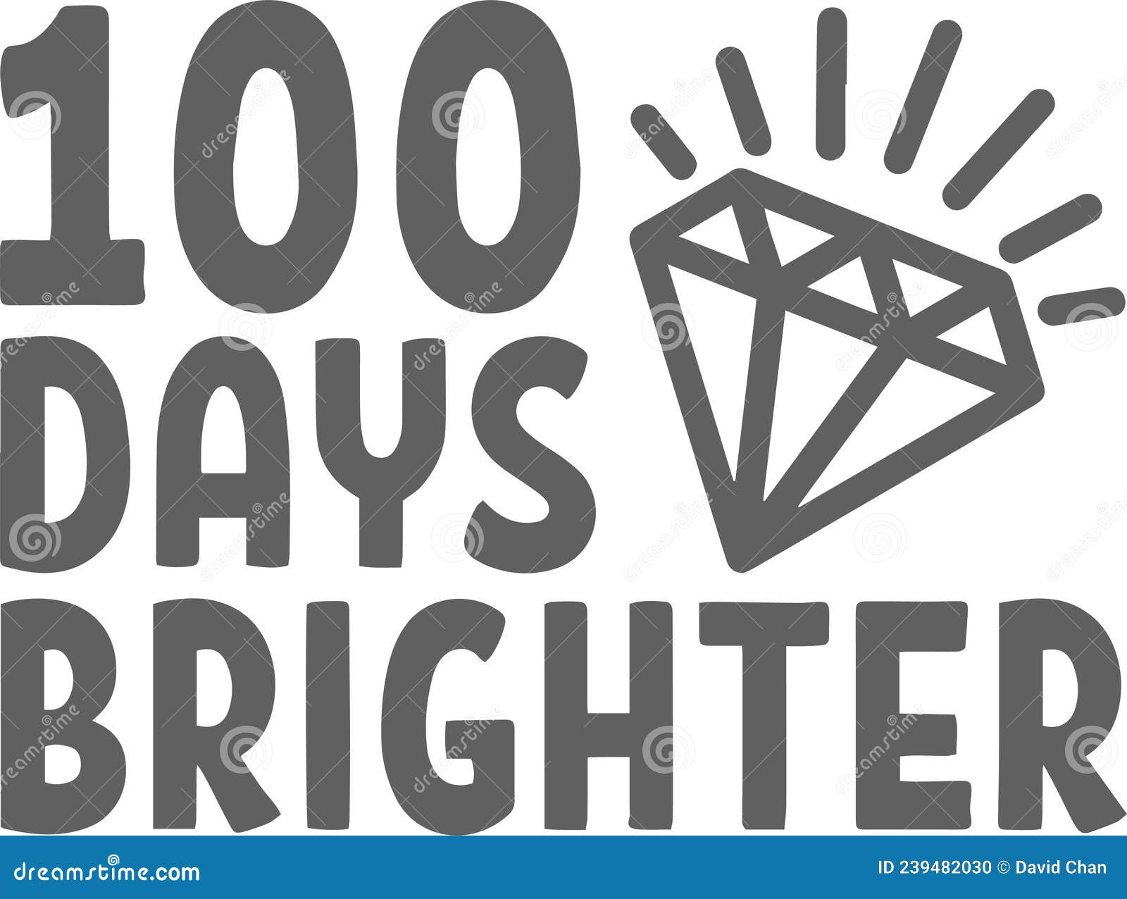 100 Days Brighter Inspirational Quotes Stock Vector Illustration of
