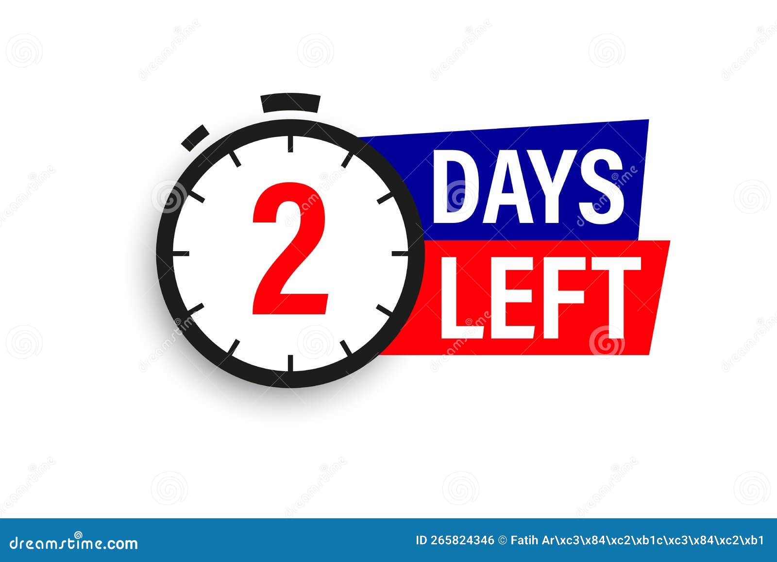 2 days left countdown badge vector illustration isolated on white