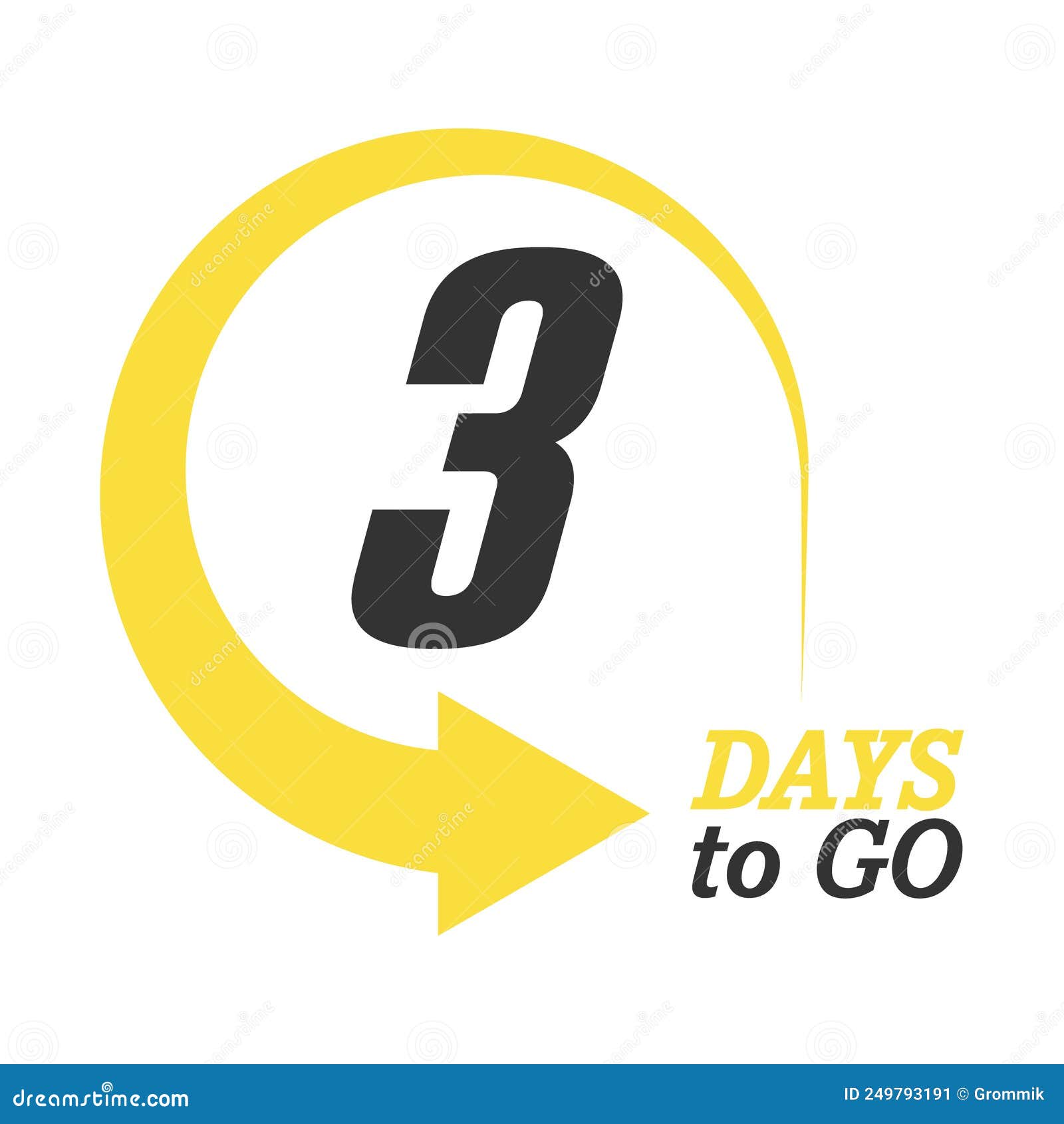 3 Days To Go. a Stylized Countdown Icon or Banner Stock Vector ...