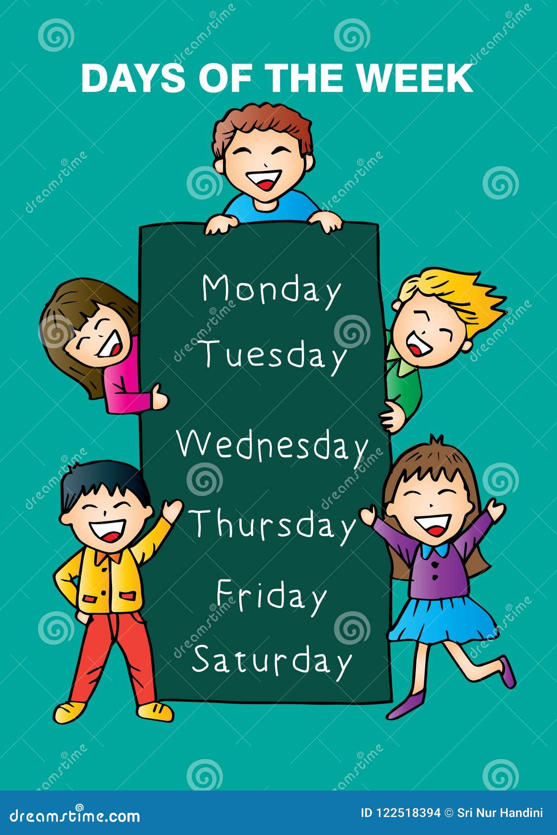 Days of Week with Children. Cartoon Style Stock Illustration - Illustration of sunday, female: 122518394 Days of Week with Children. Cartoon Style Stock Illustration - Illustration of sunday, female: 122518394