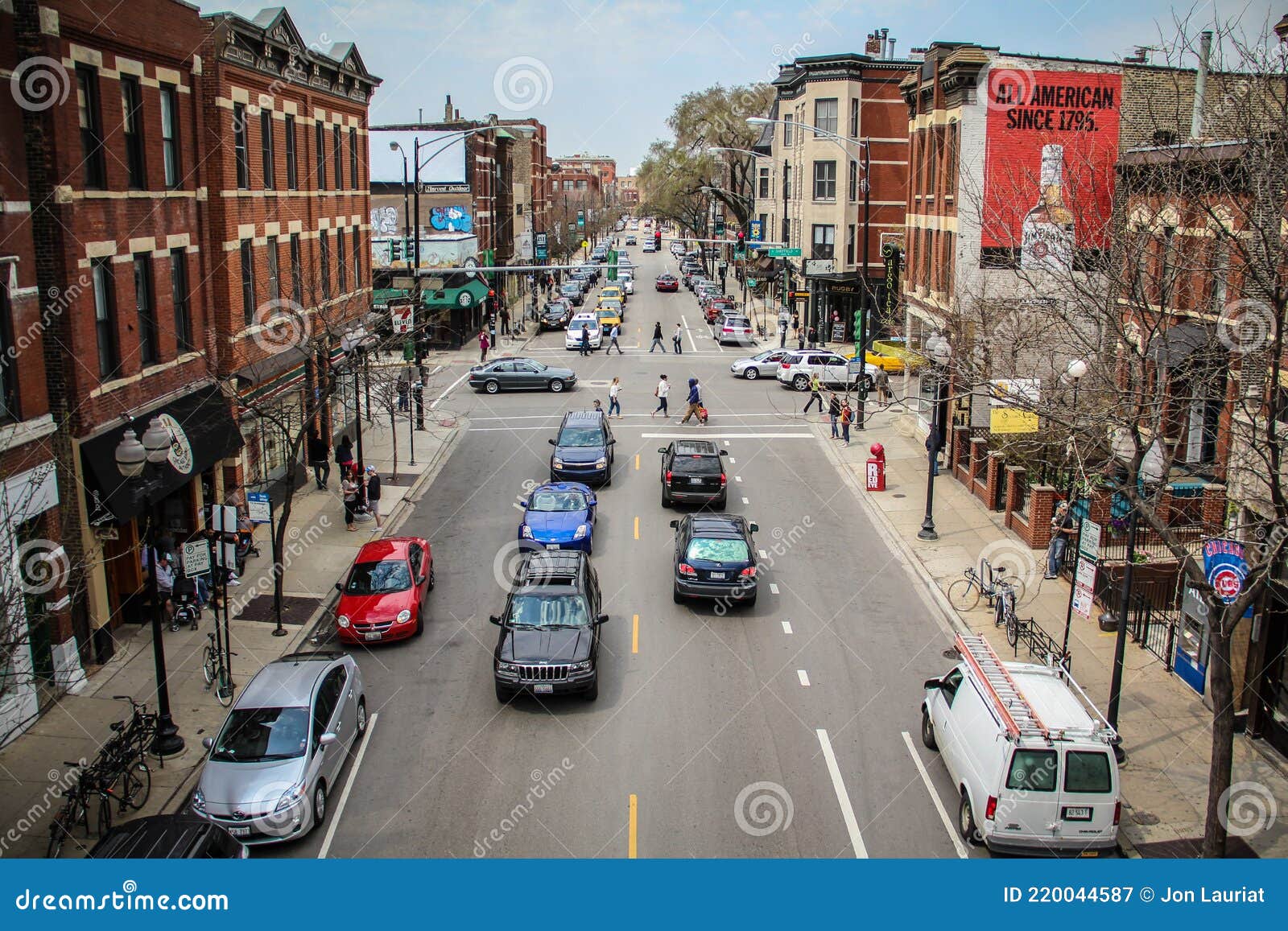 Daytime Traffic at Armitage and Sheffield Intersection on Chicago S