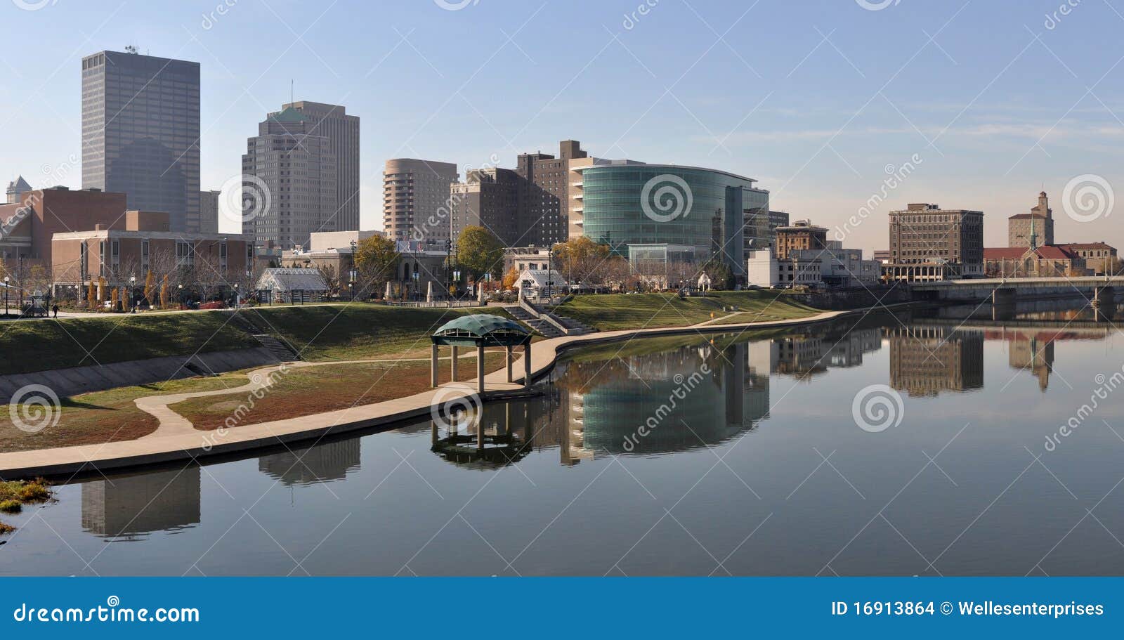 Dayton stock photo. Image of dayton, city, skyline, river 16913864