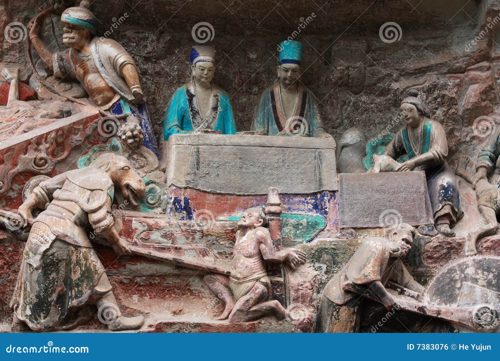 Ancient dazu carvings,near Chongqing , China. Original carvings date back to 892 AD.