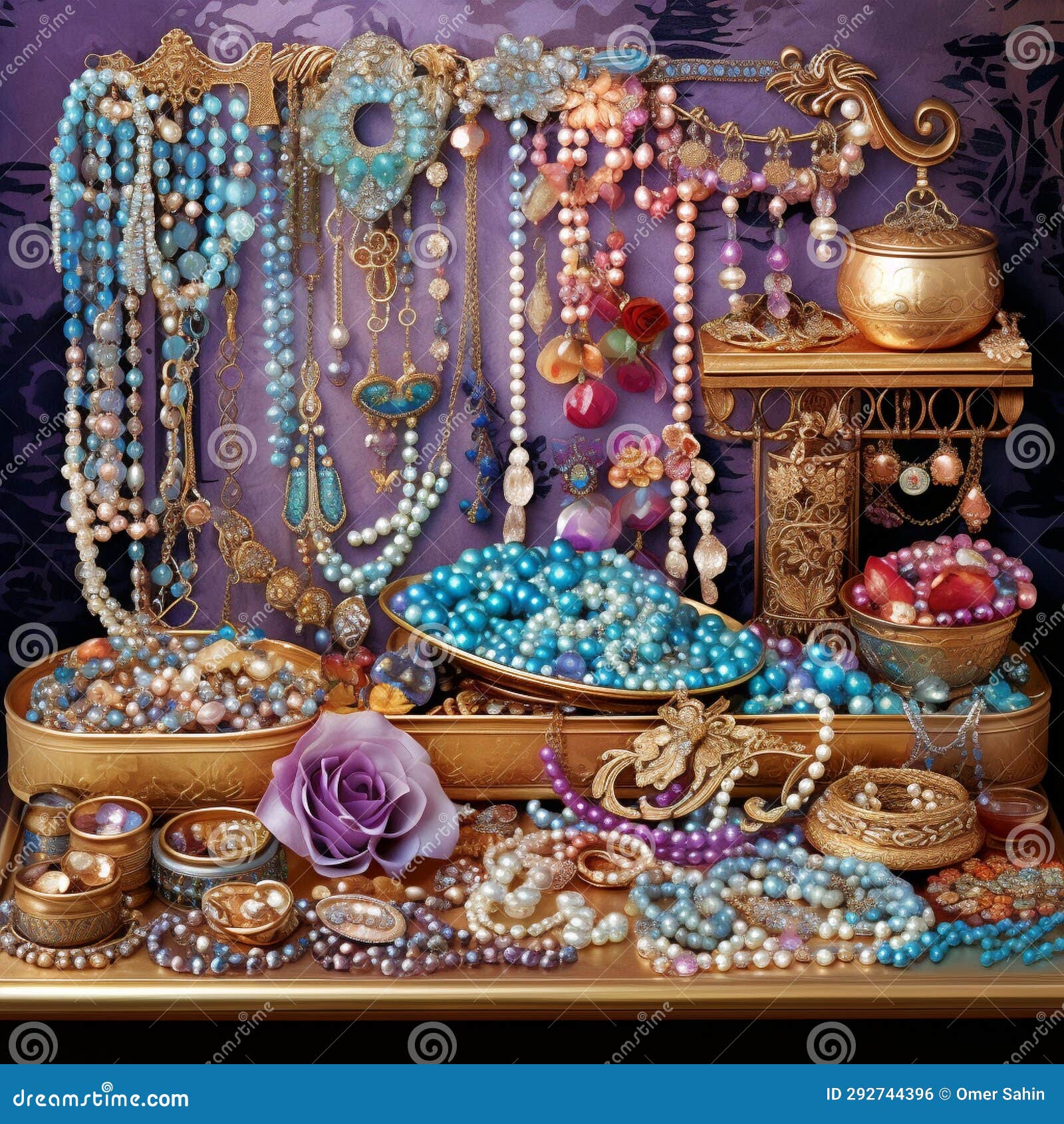 Dazzling Jewelry Display stock photo. Image of touch - 292744396