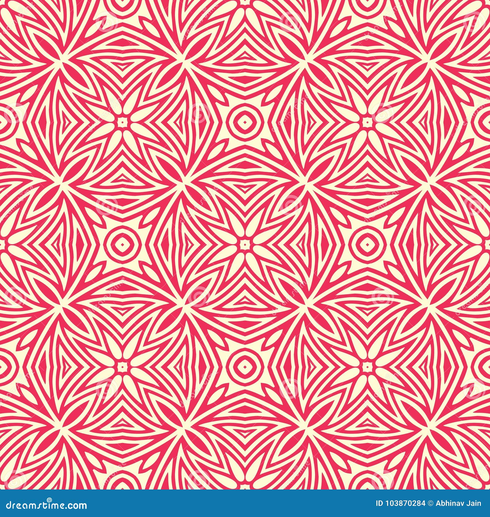 Dazzling Star Flowers Seamless Pattern Background Illustration in Red and Off White Tone Stock - Illustration of star, 103870284