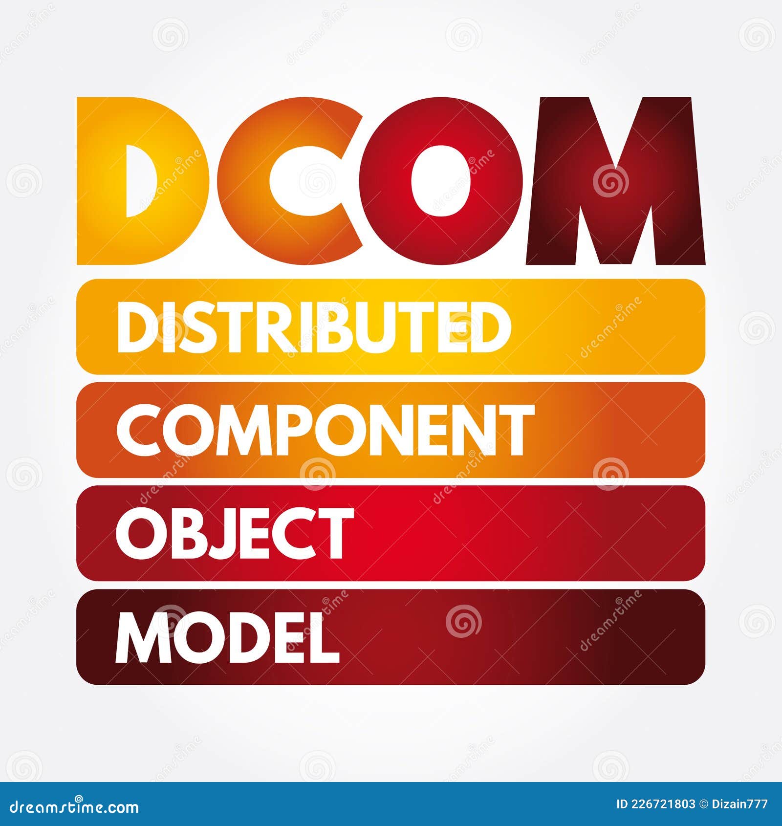 Dcom Distributed Component Object Model Acronym Technology Concept Dcom Distributed Component Object Model Acronym Technology Concept