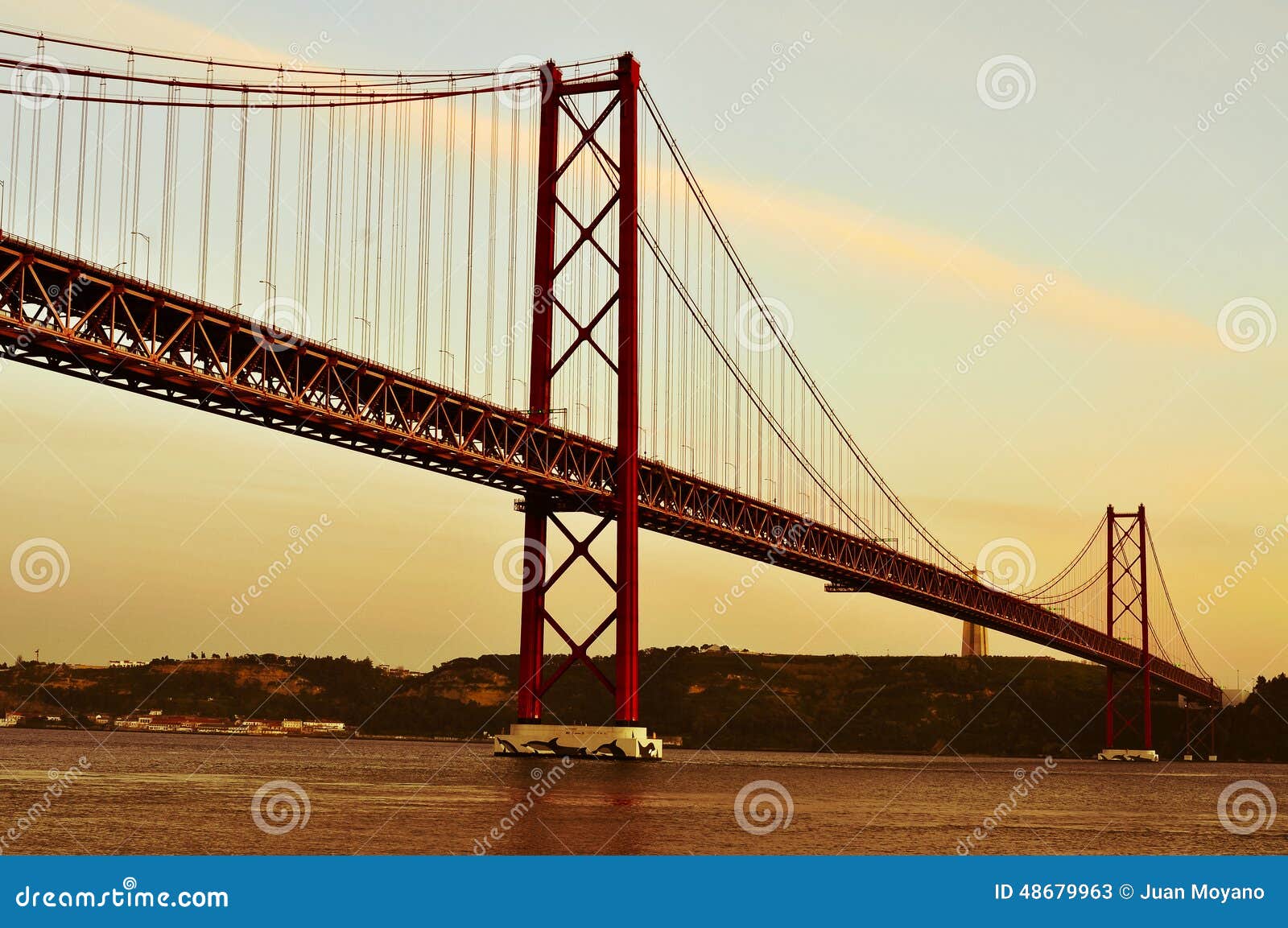 25 de abril bridge in lisbon, portugal, with a filter effect