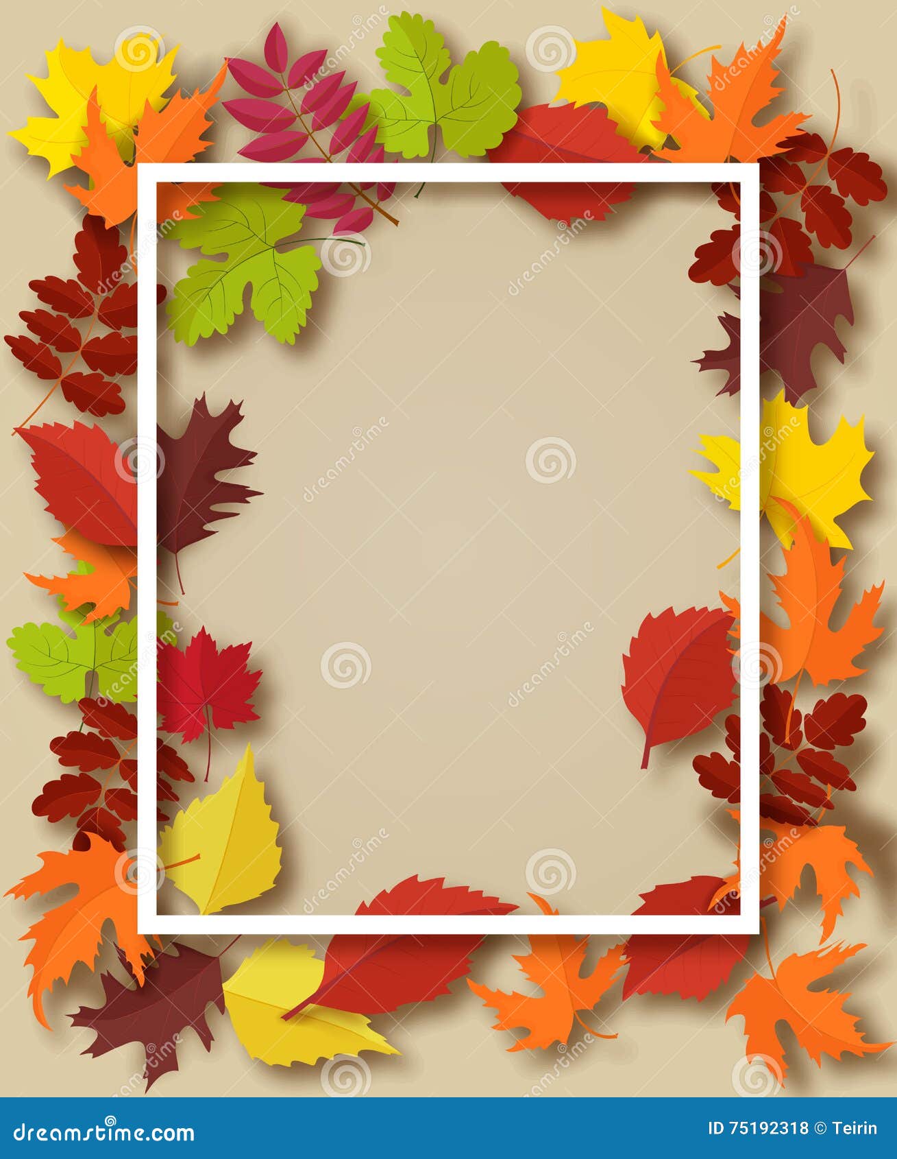De Achtergrond Van De Herfst Rode En Oranje Het Bladclose-Up Van De Kleurenklimop Kader Voor Tekst Met De Herfstbladeren Dat Word Vector Illustratie - Illustration Of Illustratie, Bloemen: 75192318