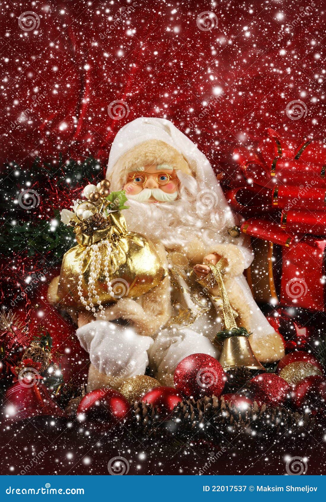 De Achtergrond Van Kerstmis Met Mooie Kerstman Stock Afbeelding - Image Of  Kerstmis, Maar: 22017537