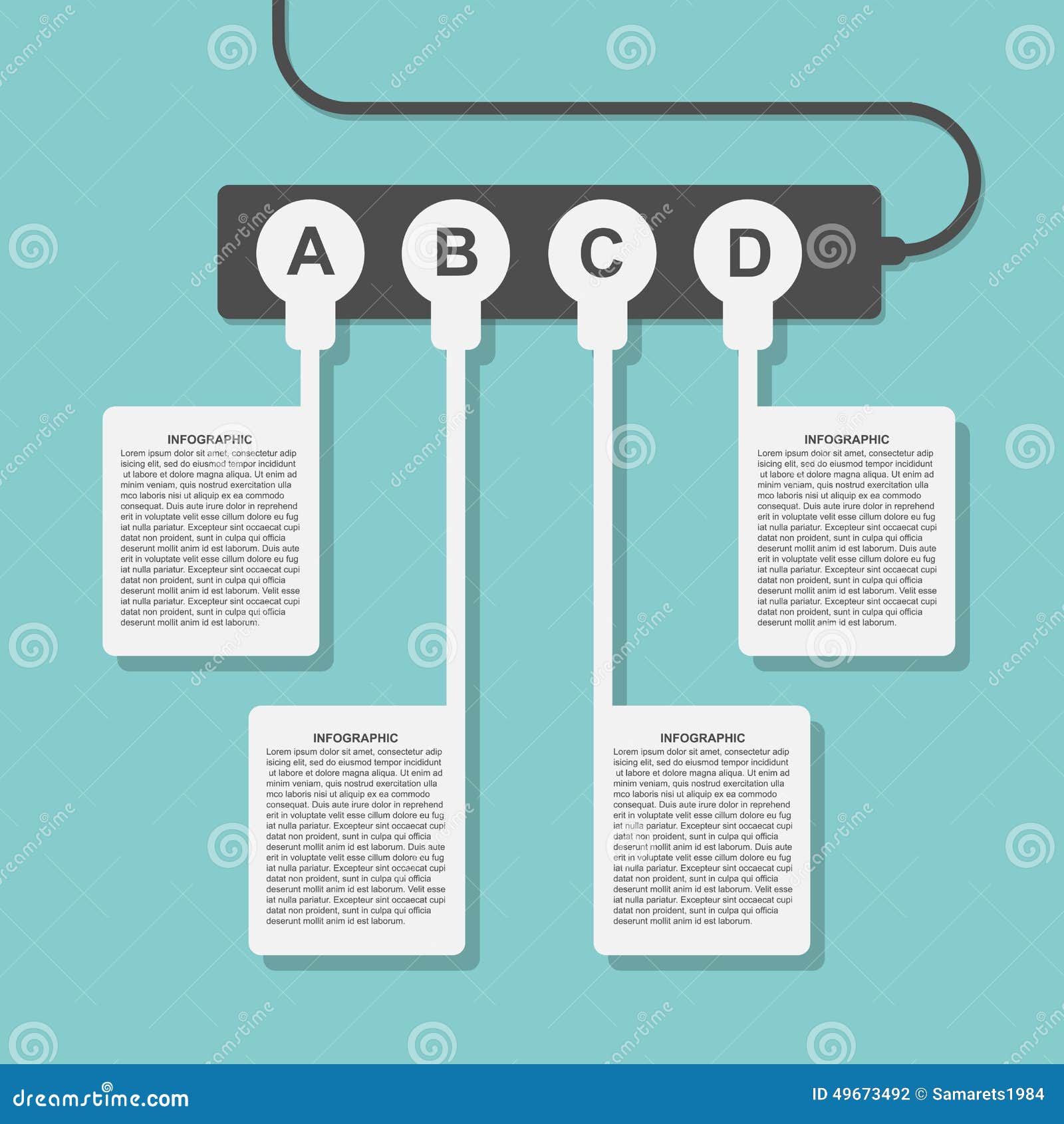 De afzet van de de stijlmacht van het Infographicsontwerp met stoppen Vector illustratie