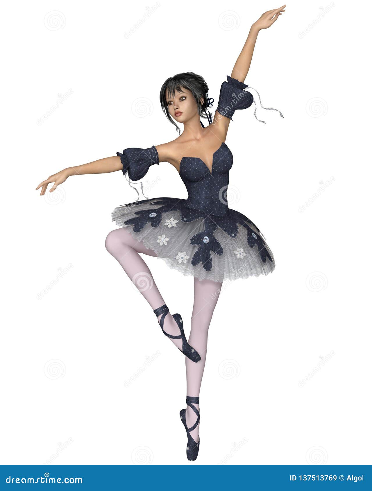 verbannen Temerity Symptomen De Ballerina in Donkerblauwe Sneeuwvloktutu, RetirÃ© Stelt Stock  Illustratie - Illustration of danser, slank: 137513769
