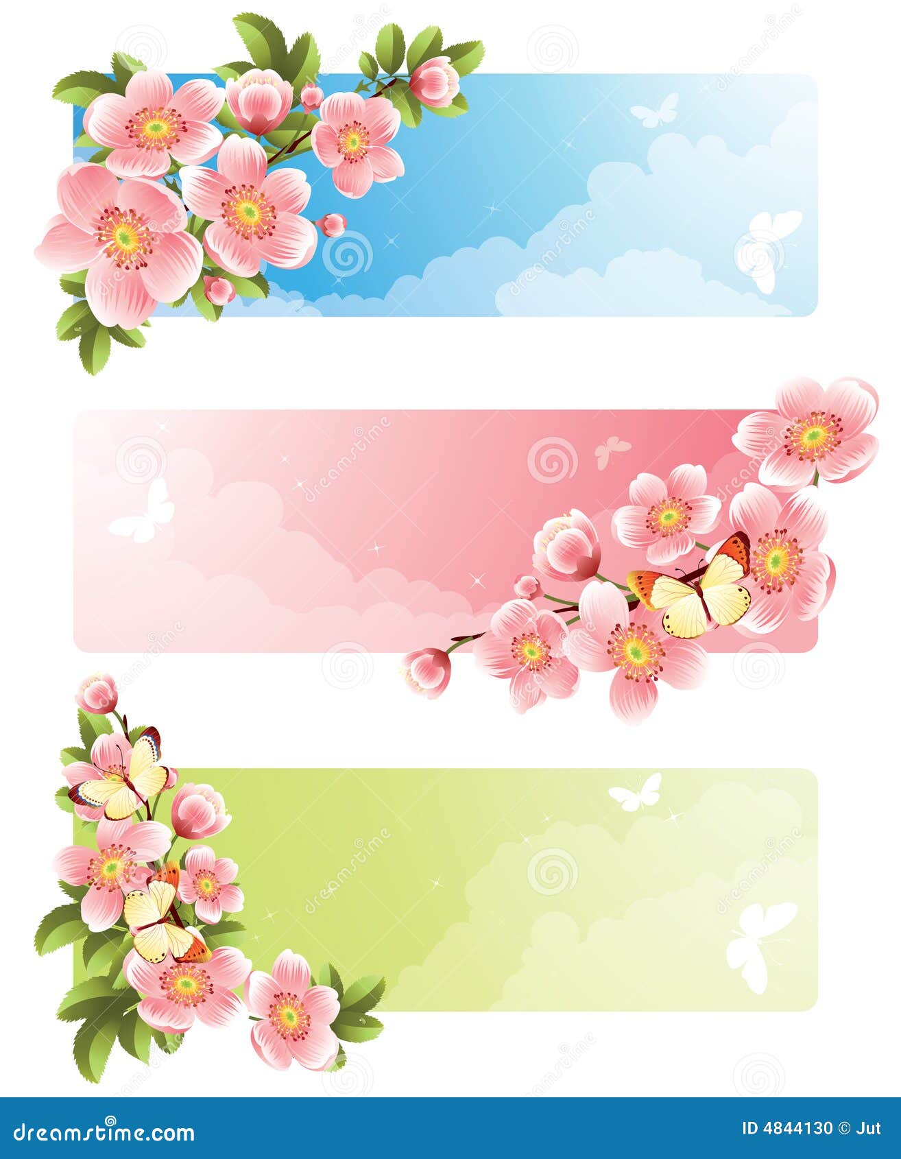 De banner van de bloem. De vectorillustratie - de banners van de Bloem
