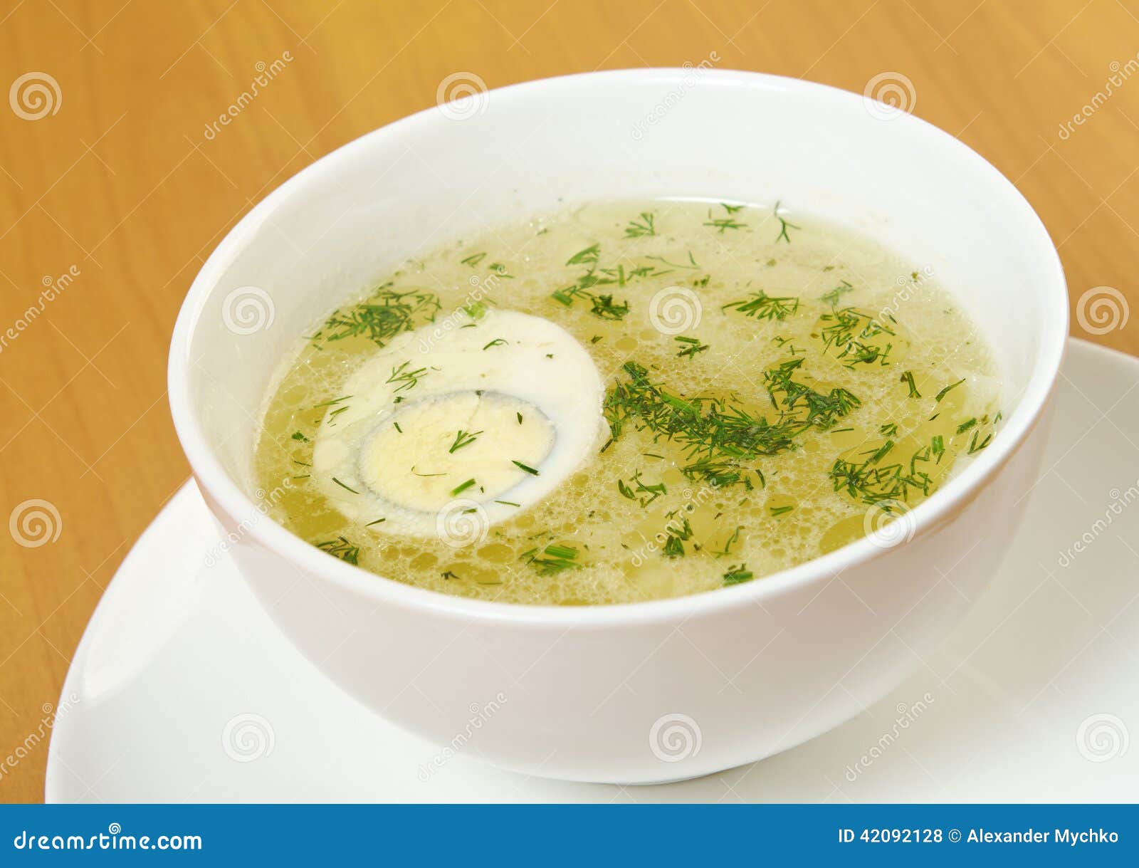 De Bouillon Van De Kip Met Dille En Ei Stock Foto Image of aanzet