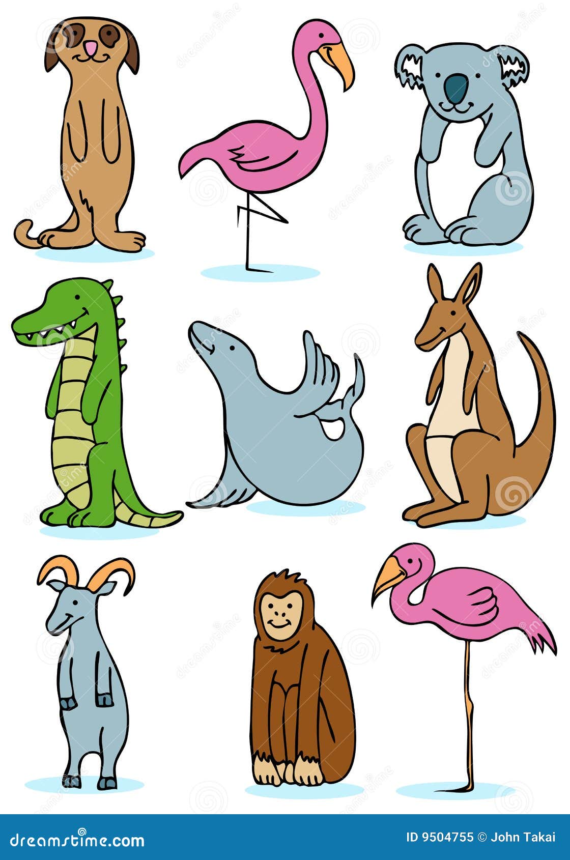 Minder dan strand Superioriteit De Dieren Van De Dierentuin Vector Illustratie - Illustration of grafisch,  alligator: 9504755