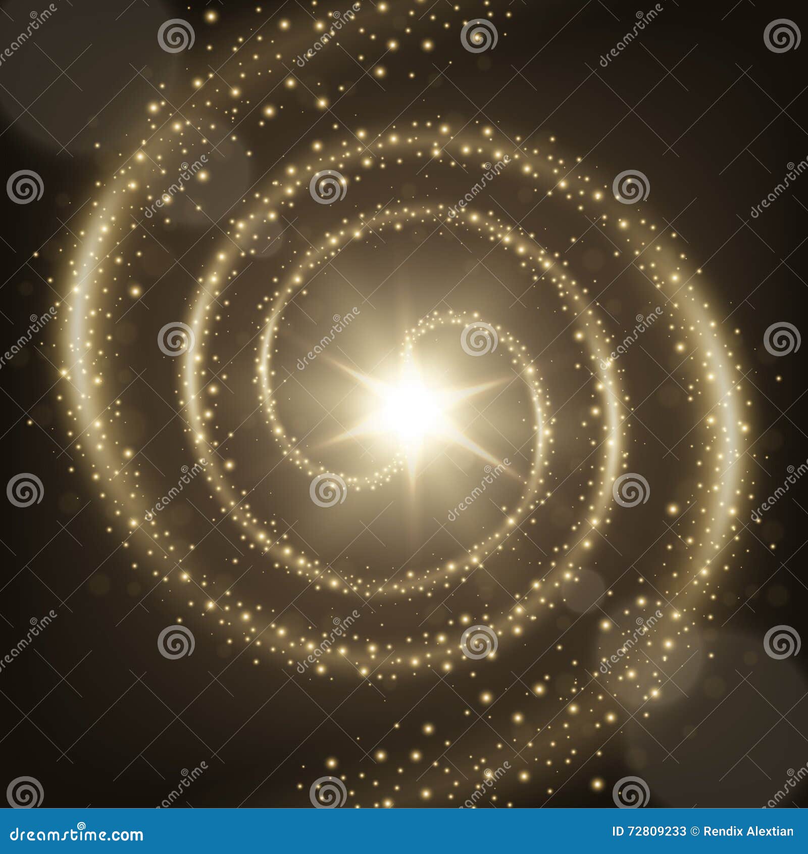 Illustratie van de Elegante spiraalvormige achtergrond van de deeltjessleep