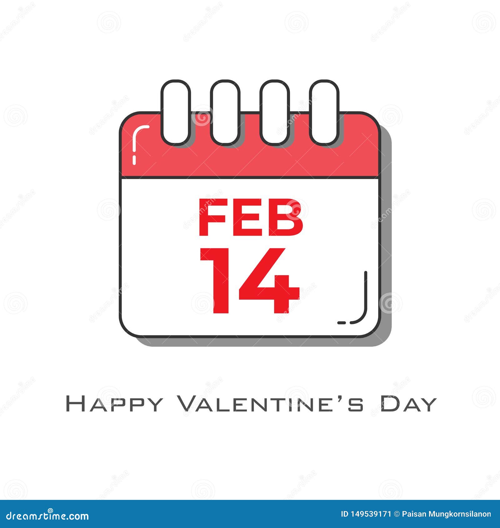 14 De Febrero Calendario En El Color Rojo Blanco En Estilo Plano Del Diseno Stock De Ilustracion Ilustracion De Color Estilo 149539171 14 febrero calendario
