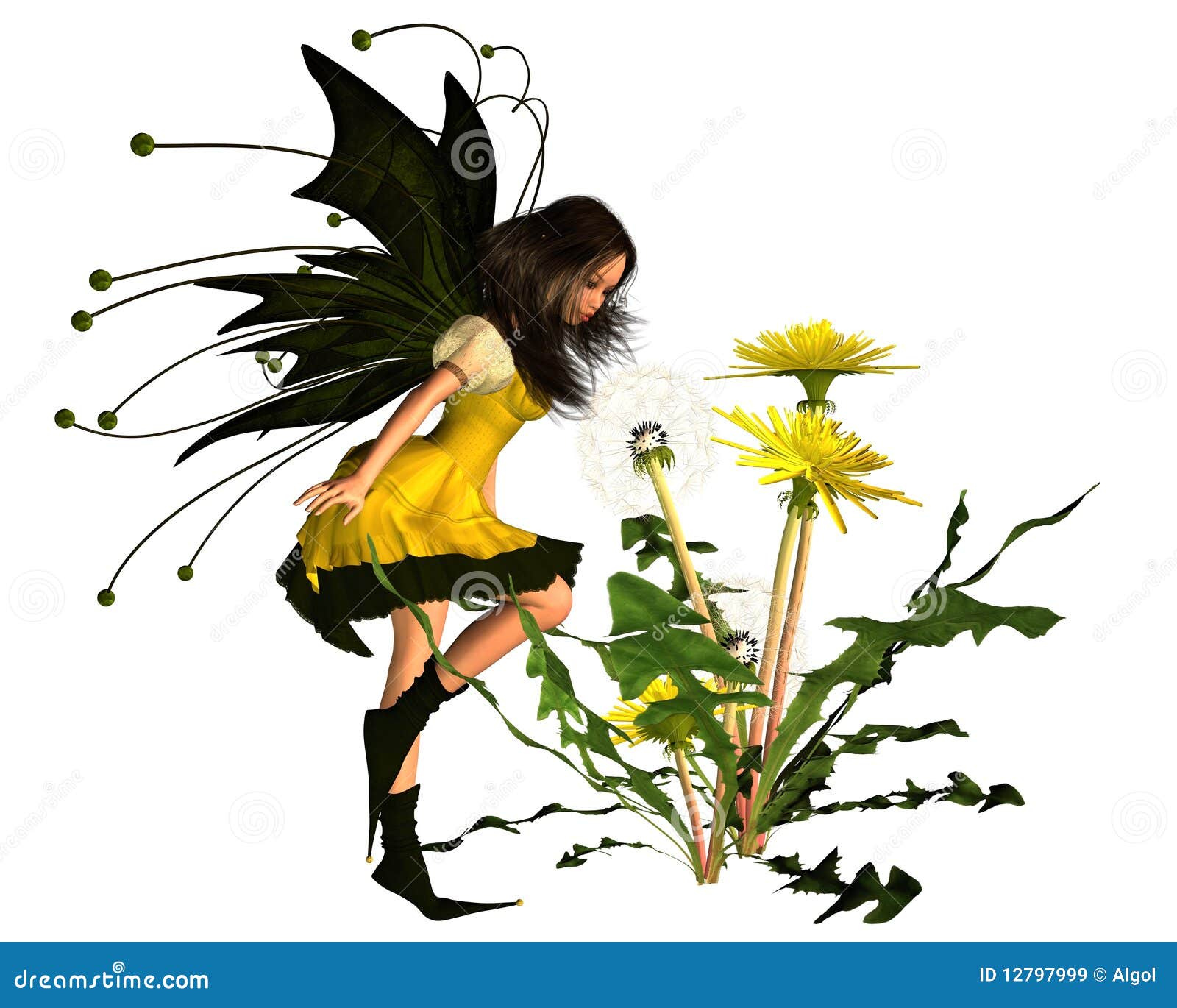 De Fee Van De Paardebloem Van De Lente Stock Illustratie Illustration