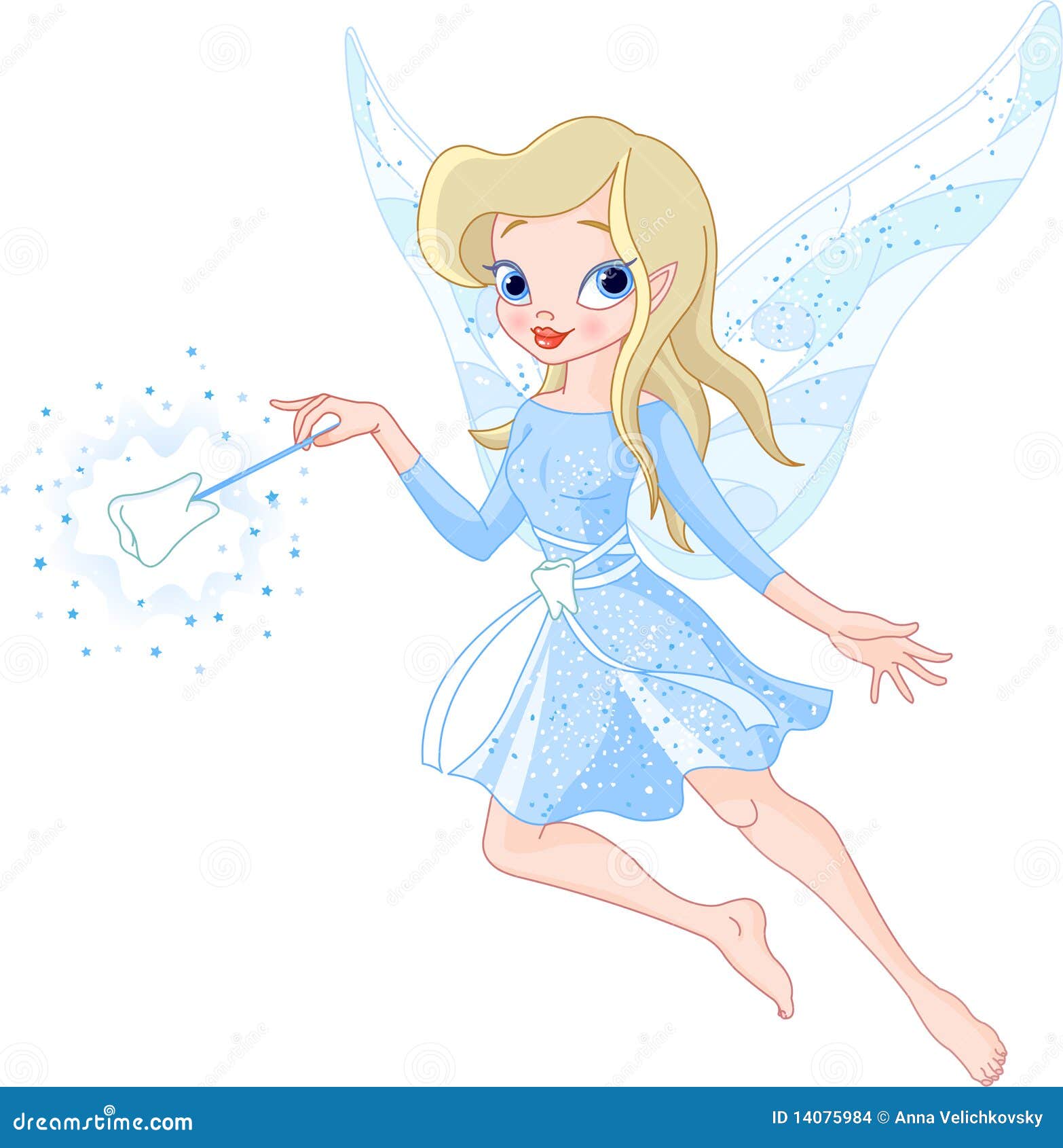 De Fee Van De Tand Met Toverstokje Vector Illustratie Illustration Of Vliegen Meter