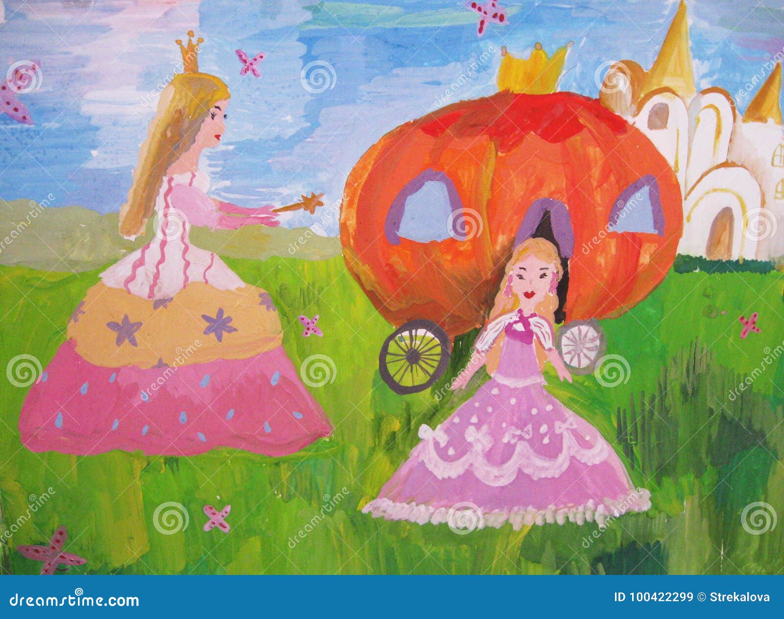 De Fee Van De Kind` S Tekening Van Een Verhaal Stock Illustratie