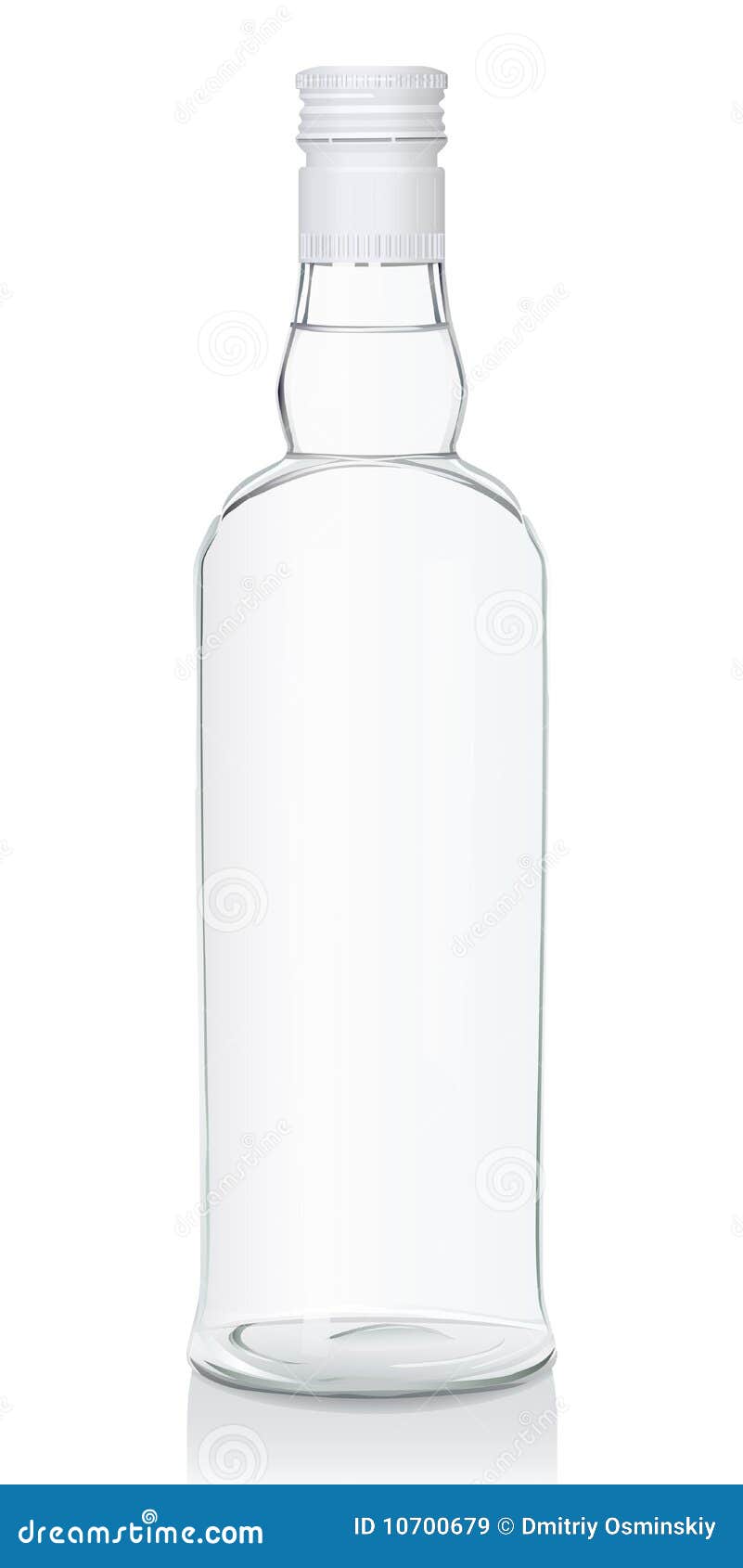 De fles van het glas met Russische wodka. Vector illustratie van een glasfles met Russische wodka