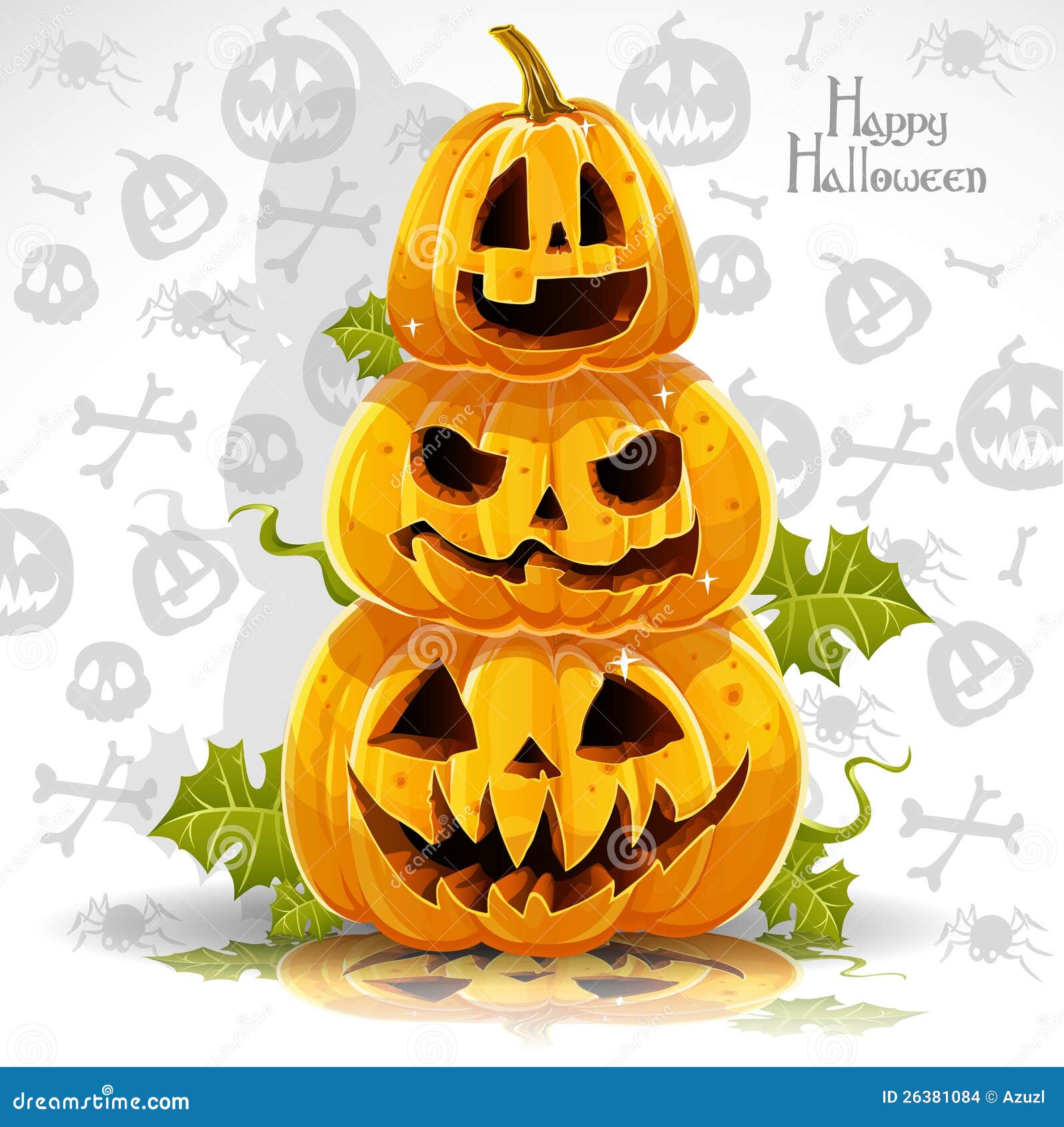 De gelukkige banner van Halloween met vreselijke pompoenen. Feestelijke middernacht 31 Oktober