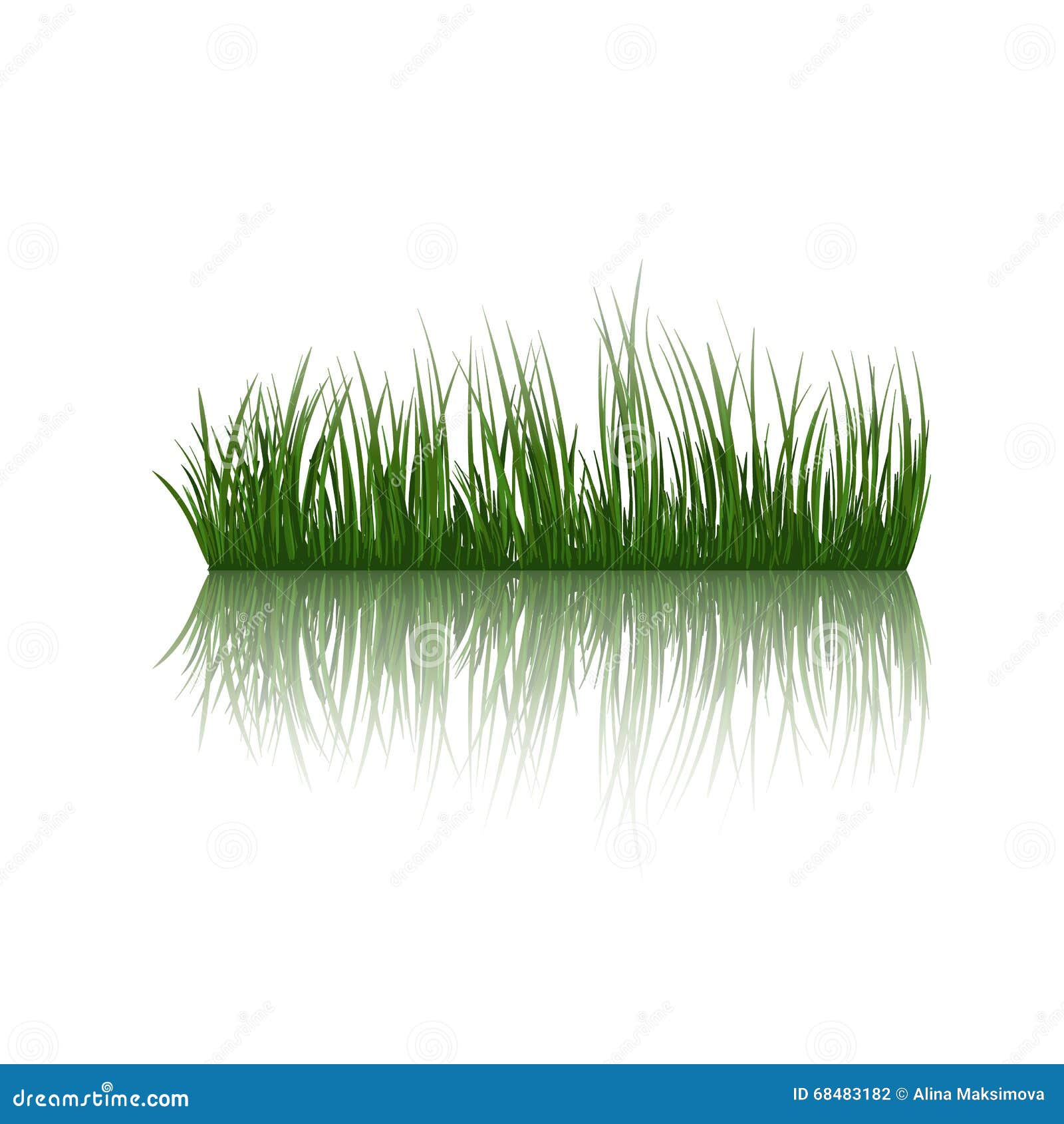 De groene Vector van het Gras. Groene grasvector op Witte Achtergrond