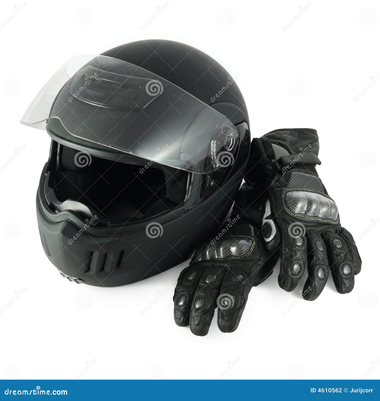 De Helm En De Handschoenen Van De Motorfiets Stock Foto - Image of  handschoenen, helm: 4610562