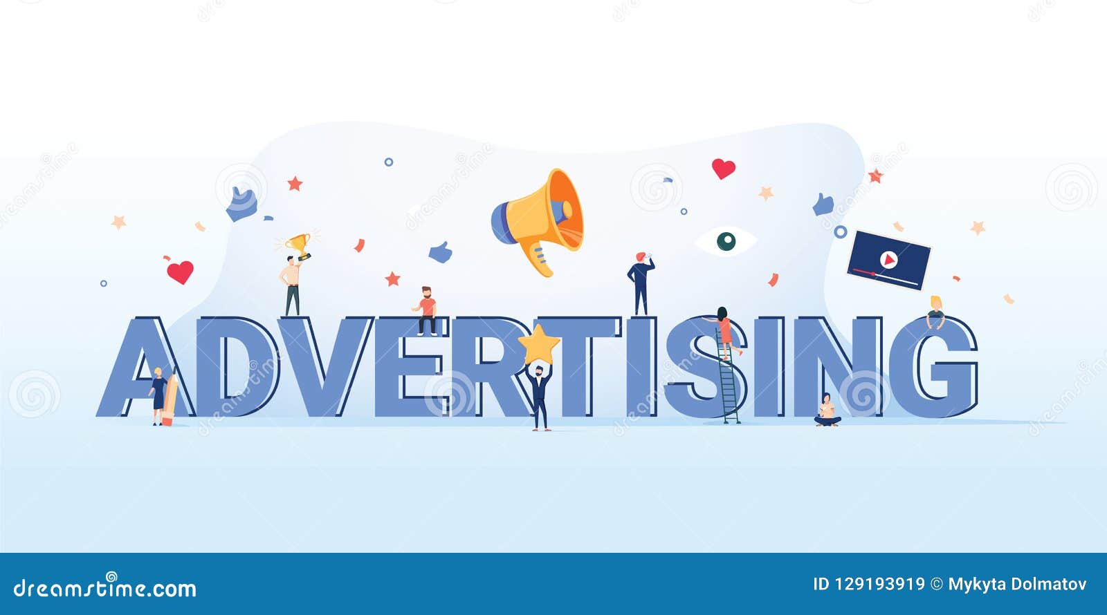 De Illustratie Van Het Reclameconcept Idee Van Bevordering En Marketing ...