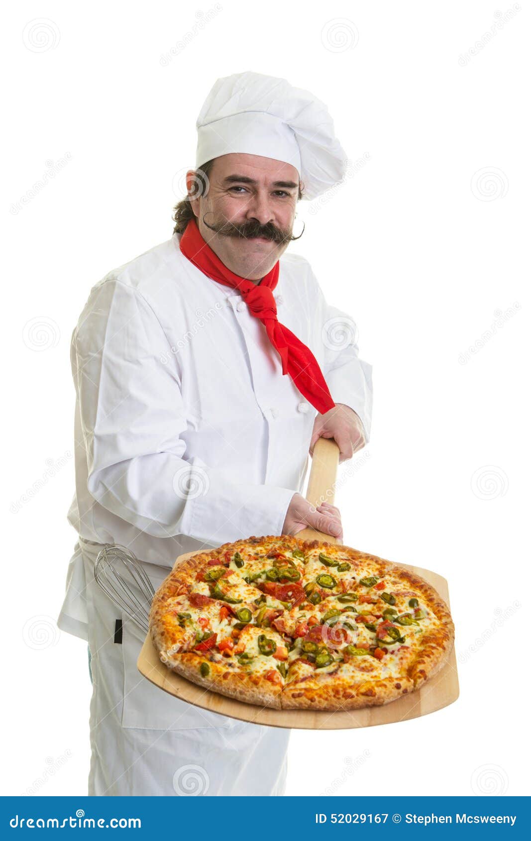 De Italiaanse Chefkok Van De Pizza Stock Afbeelding Image of