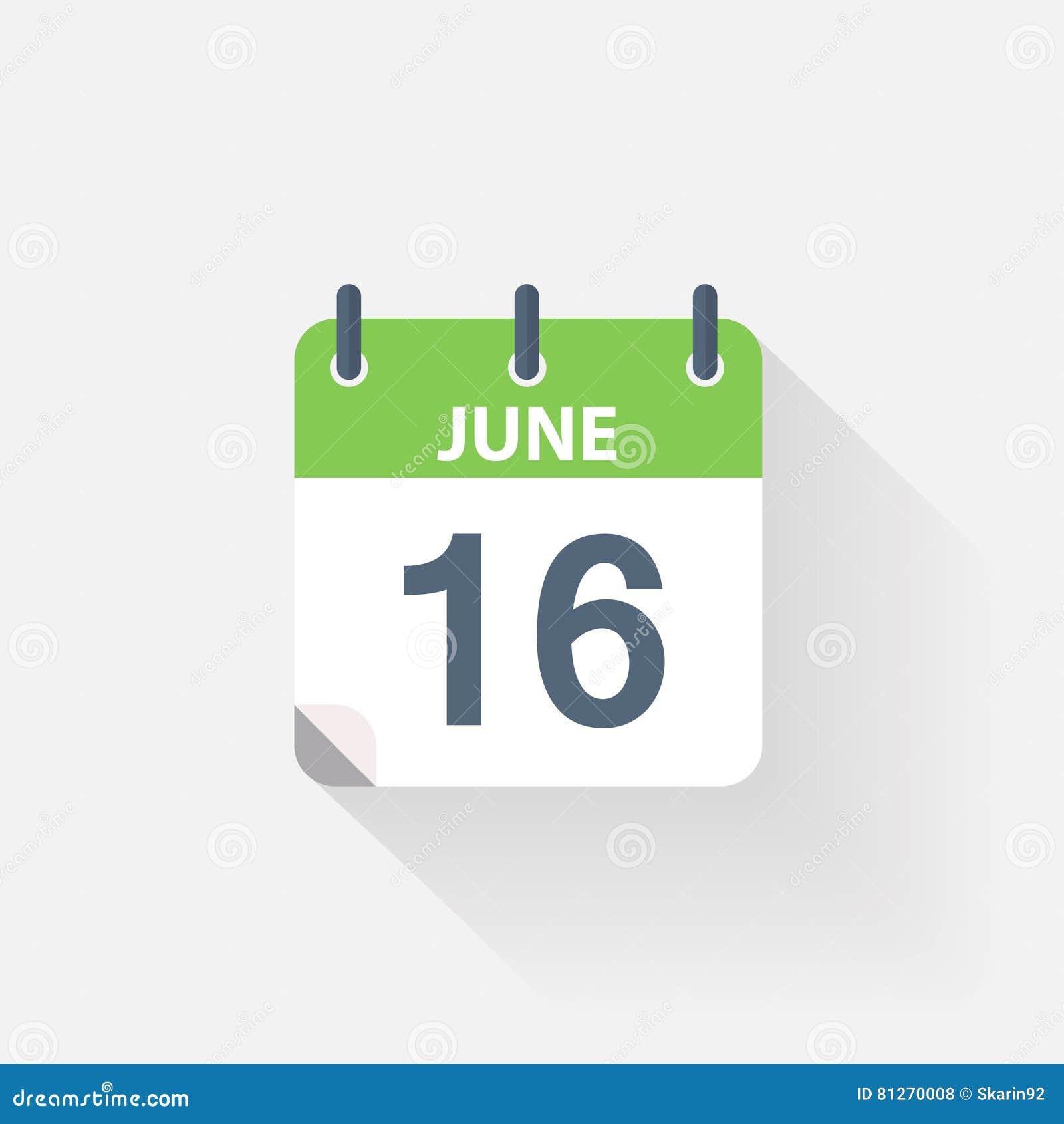 16 De Junio Icono Del Calendario Stock De Ilustracion