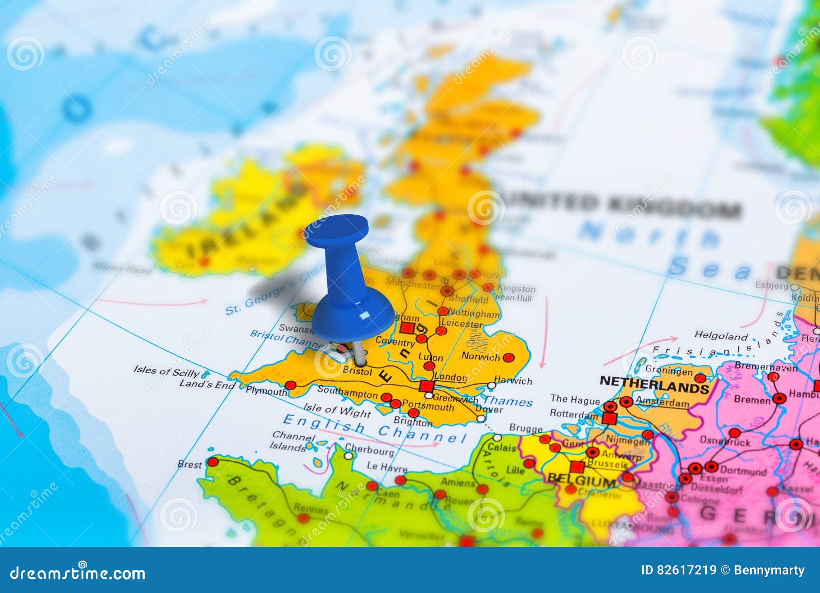 bristol engeland kaart De Kaart Van Bristol Het UK Stock Afbeelding   Afbeelding 