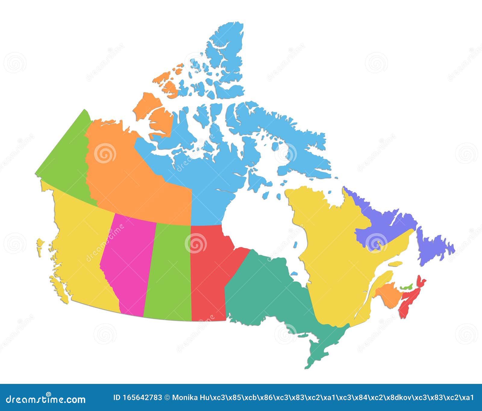 De Kaart Van Canada, Administratieve Afdeling, Afzonderlijke Staten