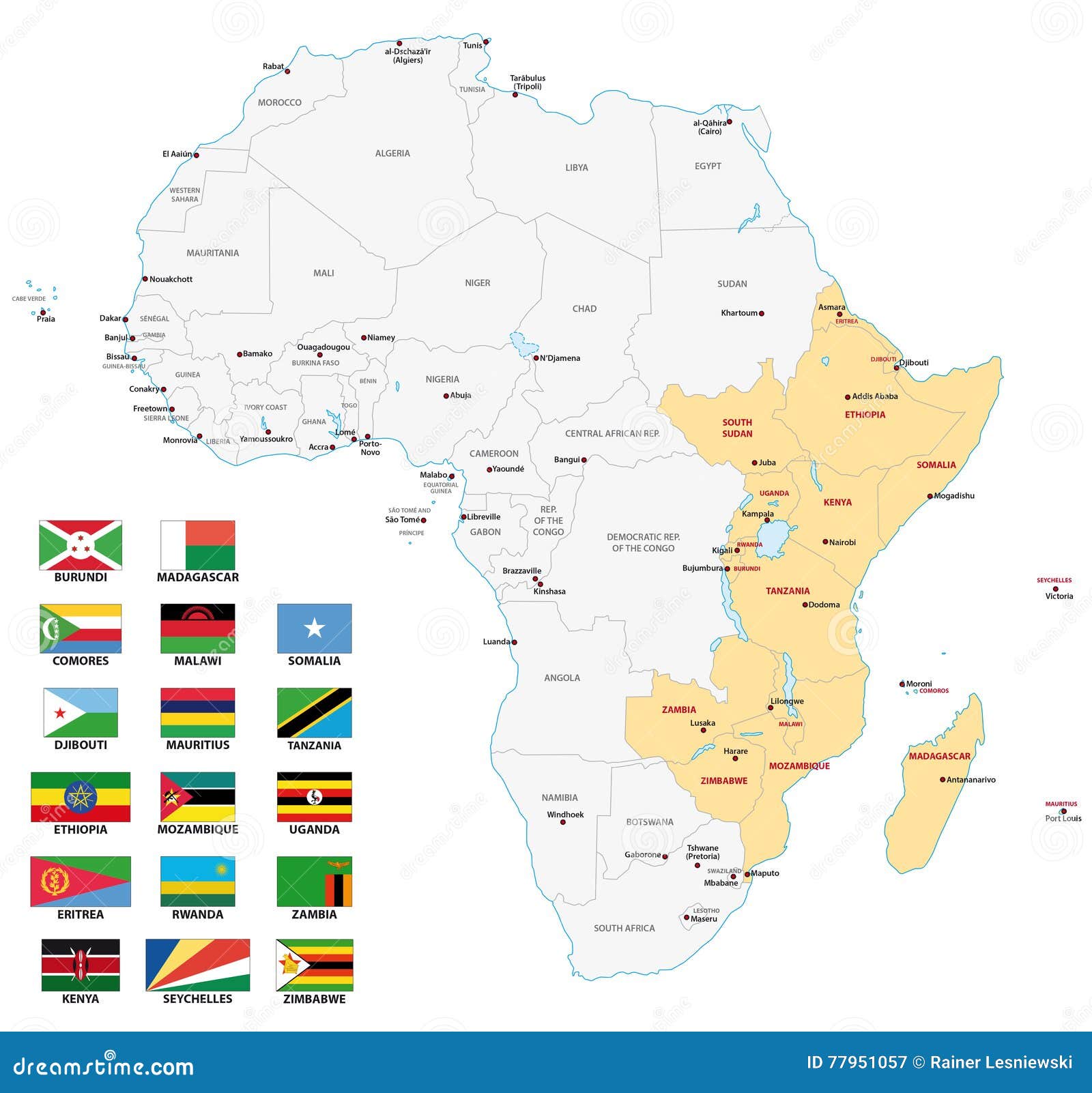 Landen In Oost Afrika Oost Afrika Kaart | Kaart