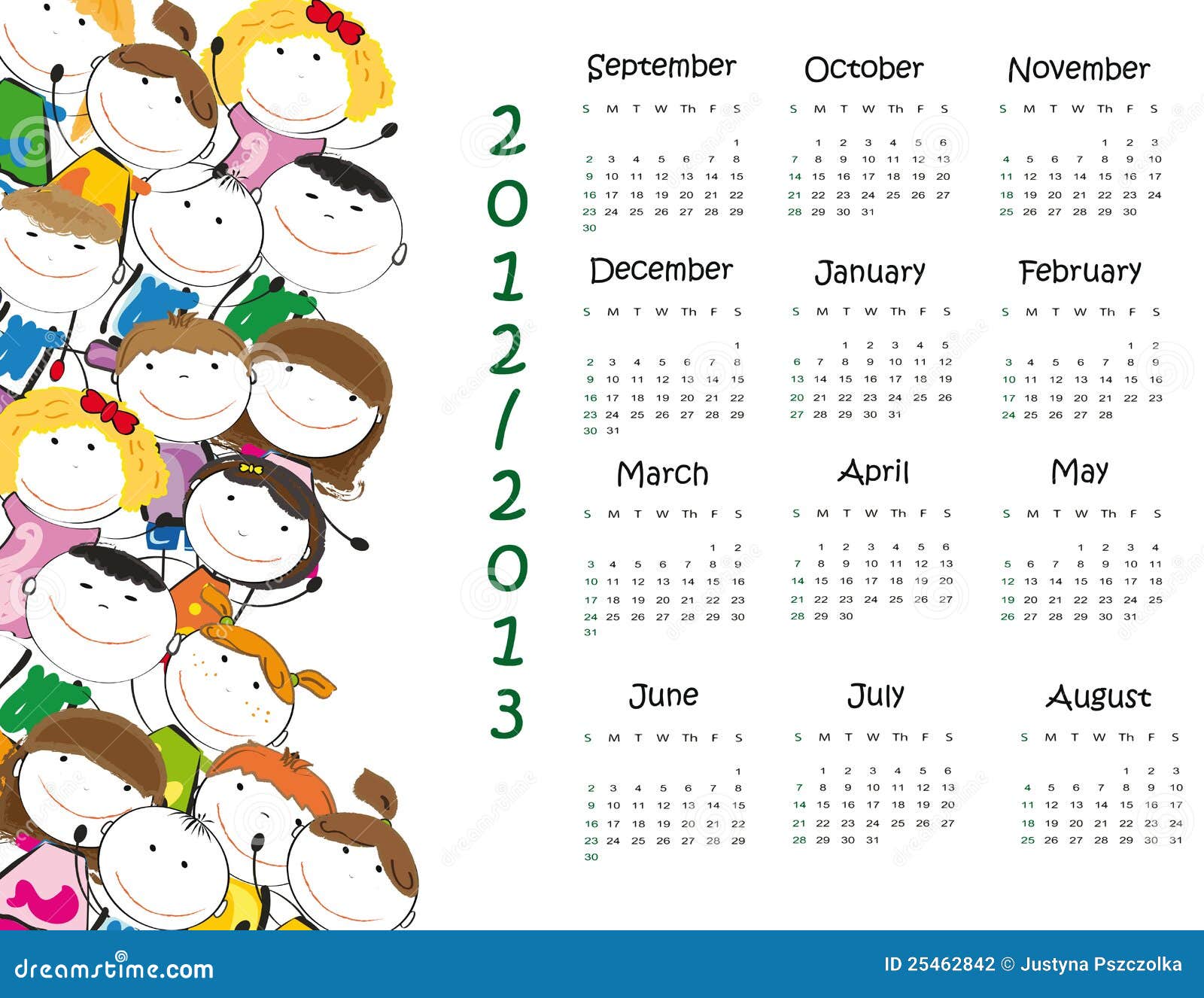 Voorverkoop kousen Zuigeling De kalender van de school vector illustratie. Illustration of juli -  25462842