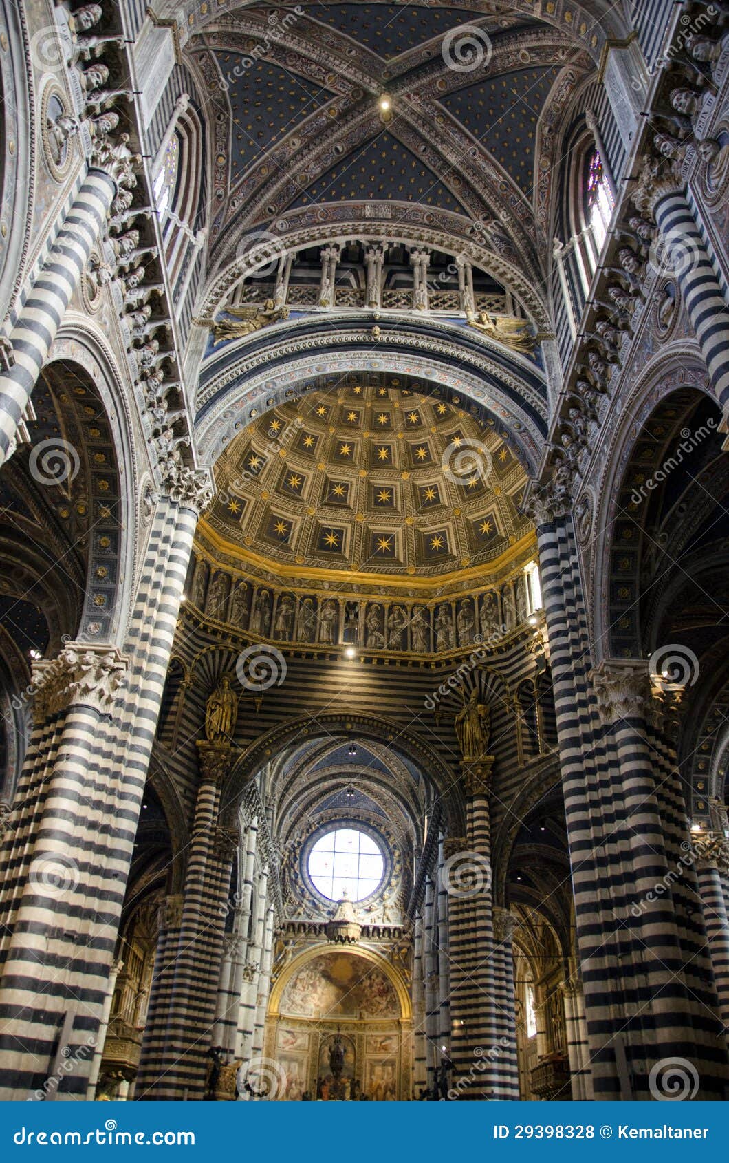 De Kathedraal van de oker van Santa Maria Assunta, Toscanië, Italië