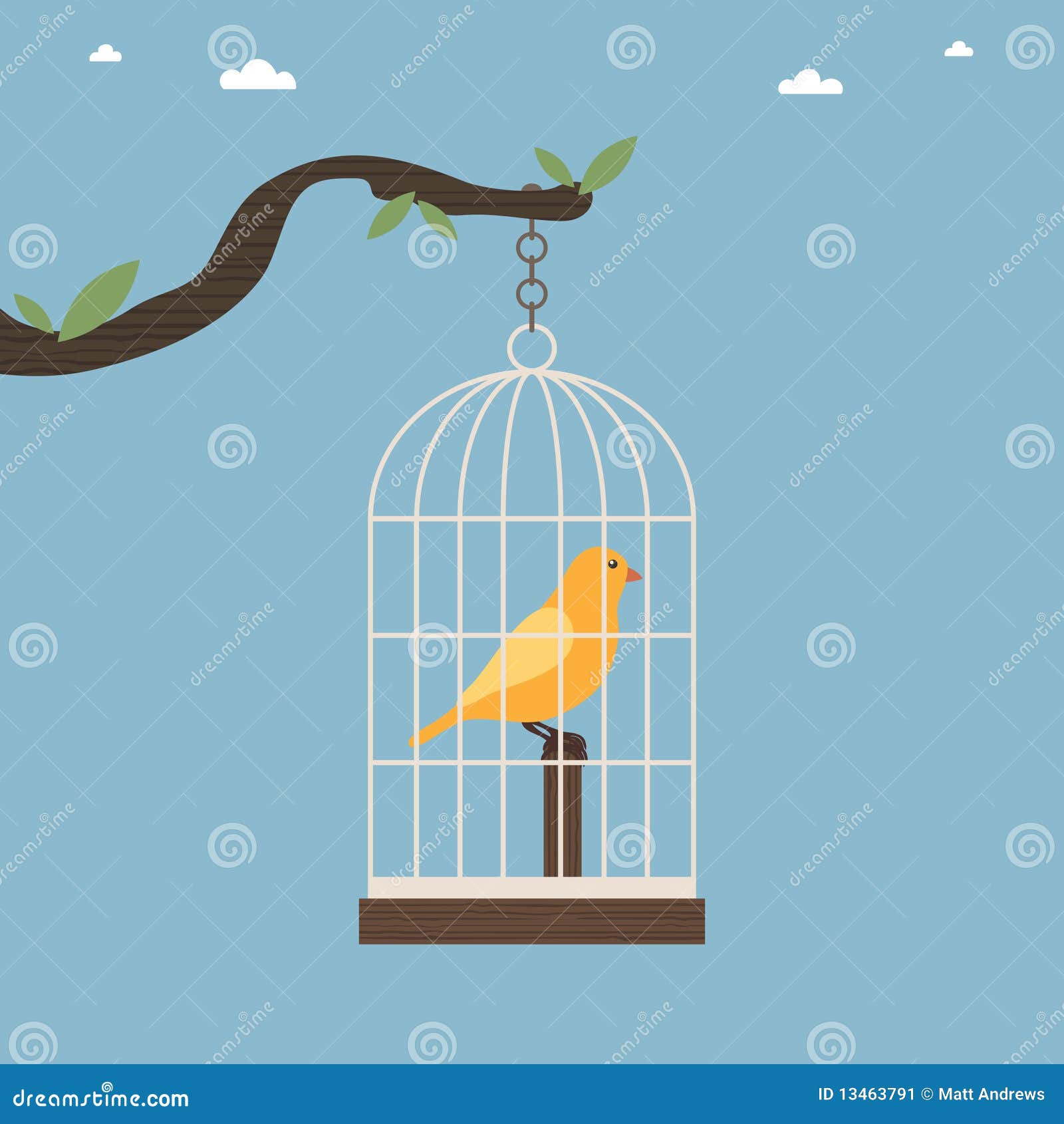 De kooi van de vogel vector illustratie. Illustratie