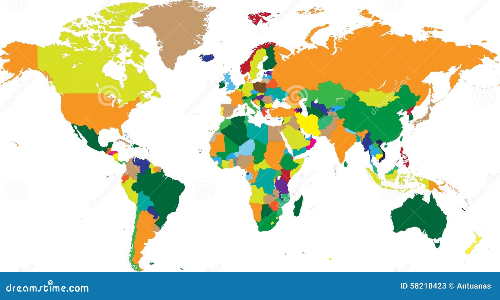 Landen Van De Wereldkaart in Vector Illustratie - of voorwerp, gestippeld: