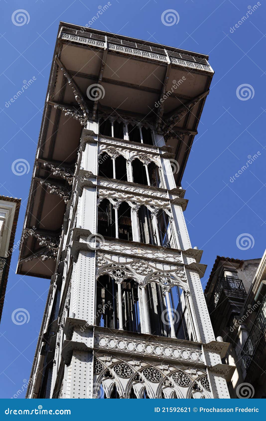 De Lift Van Justa Van De Kerstman In Lissabon Stock Afbeelding