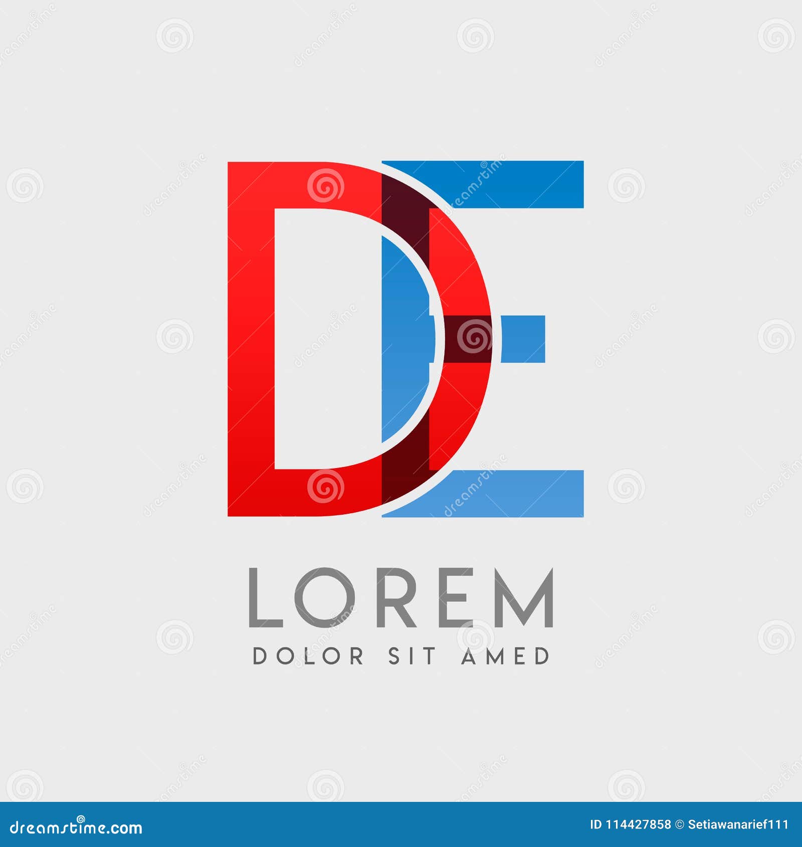 DE Logo Letters with Blue and Red Gradation Stock Vector - Illustration ...