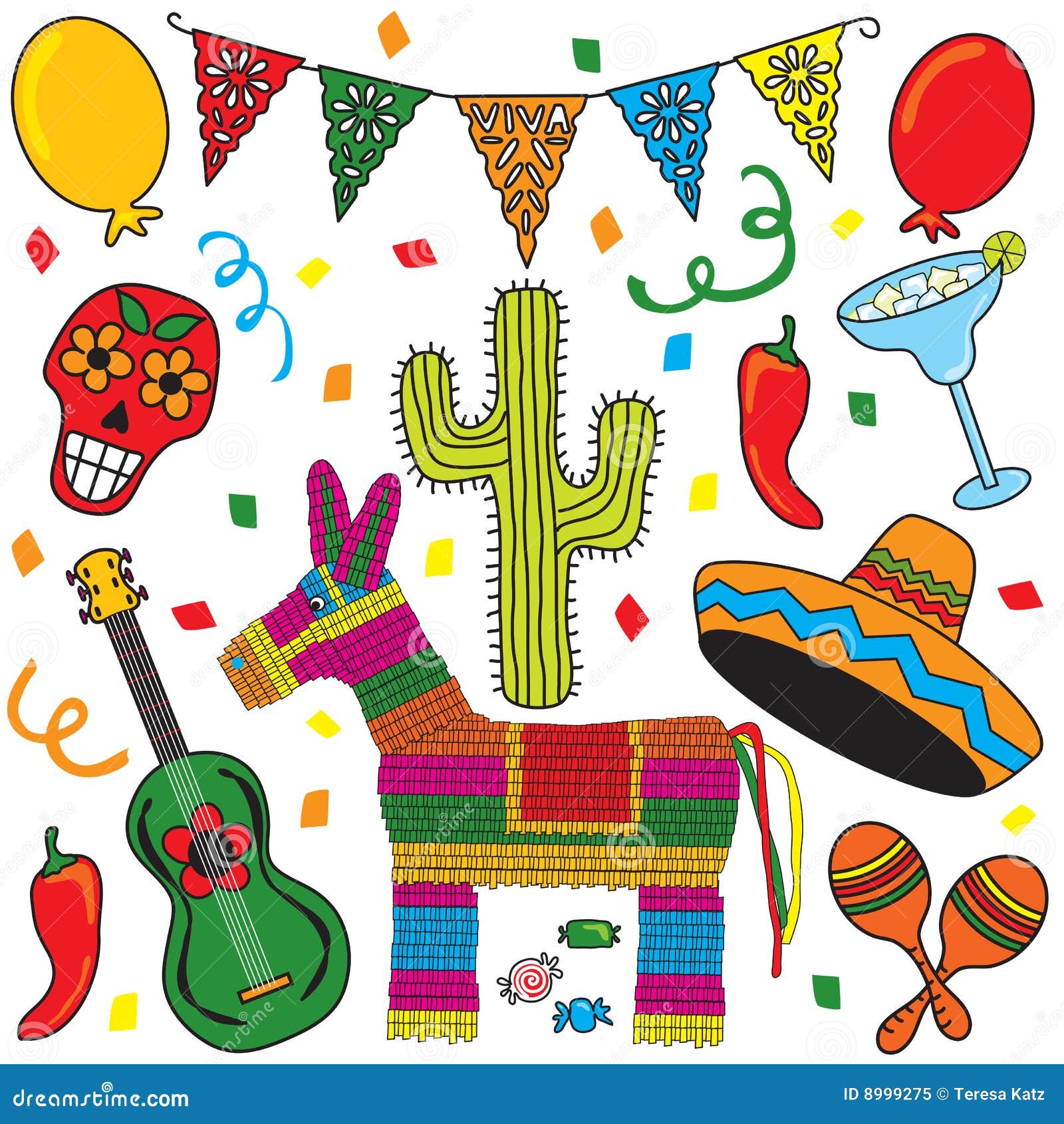 Verrijking Onbemand verder De Mexicaanse Partij Van De Fiesta Vector Illustratie - Illustration of  viering, wimpels: 8999275