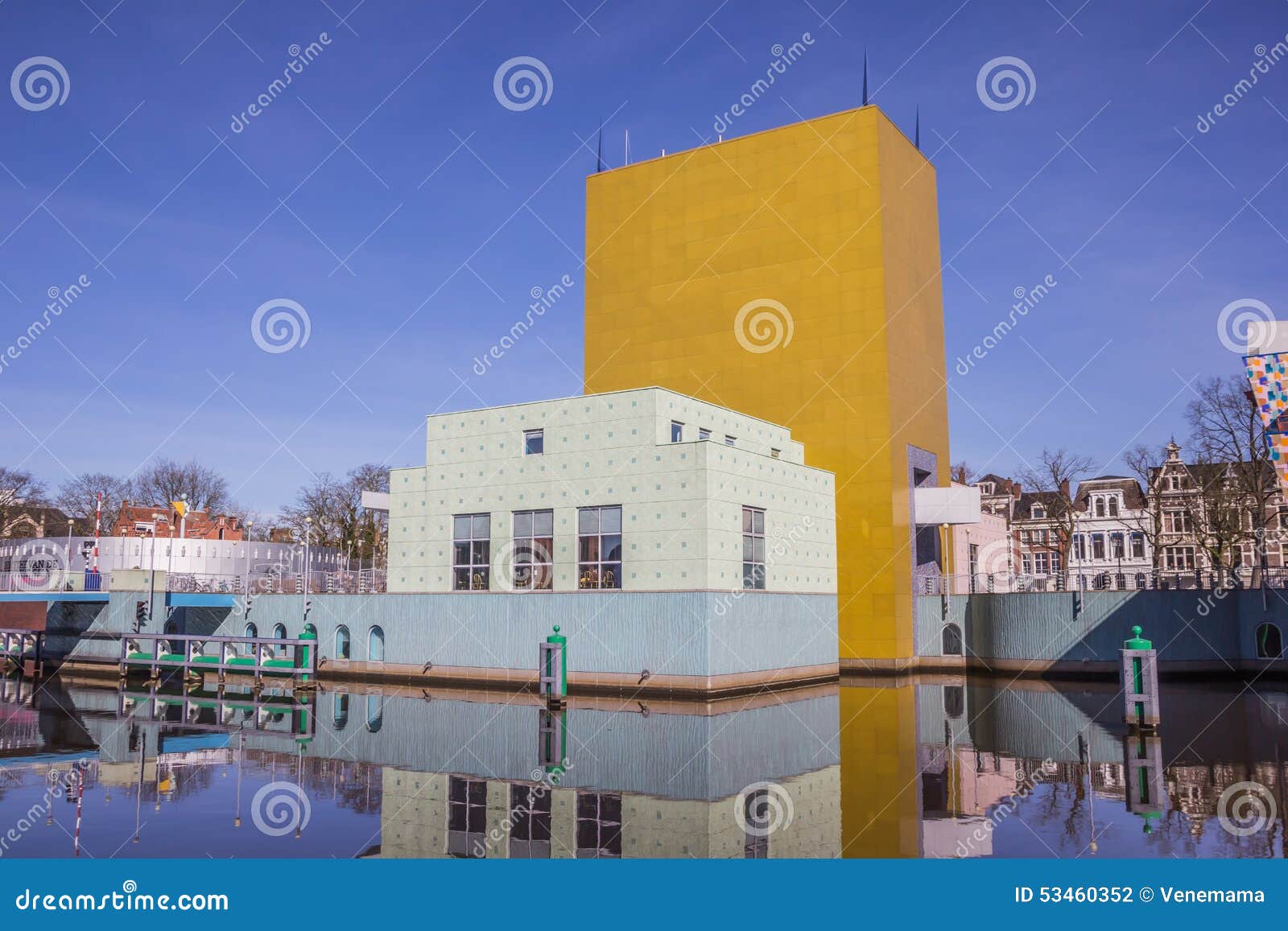 De Moderne Bouw Van Het Museum Van Groningen Redactionele Fotografie