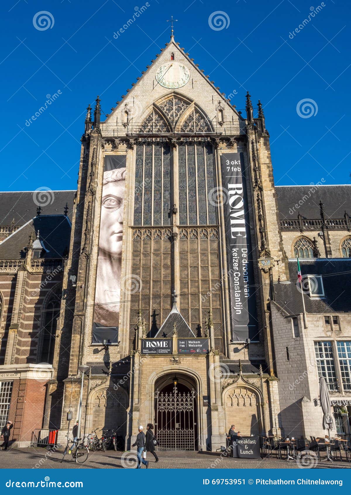 De Nieuwe Kerk Amsterdam De Nieuwe Kerk in Amsterdam Redactionele Foto - Image of blauw